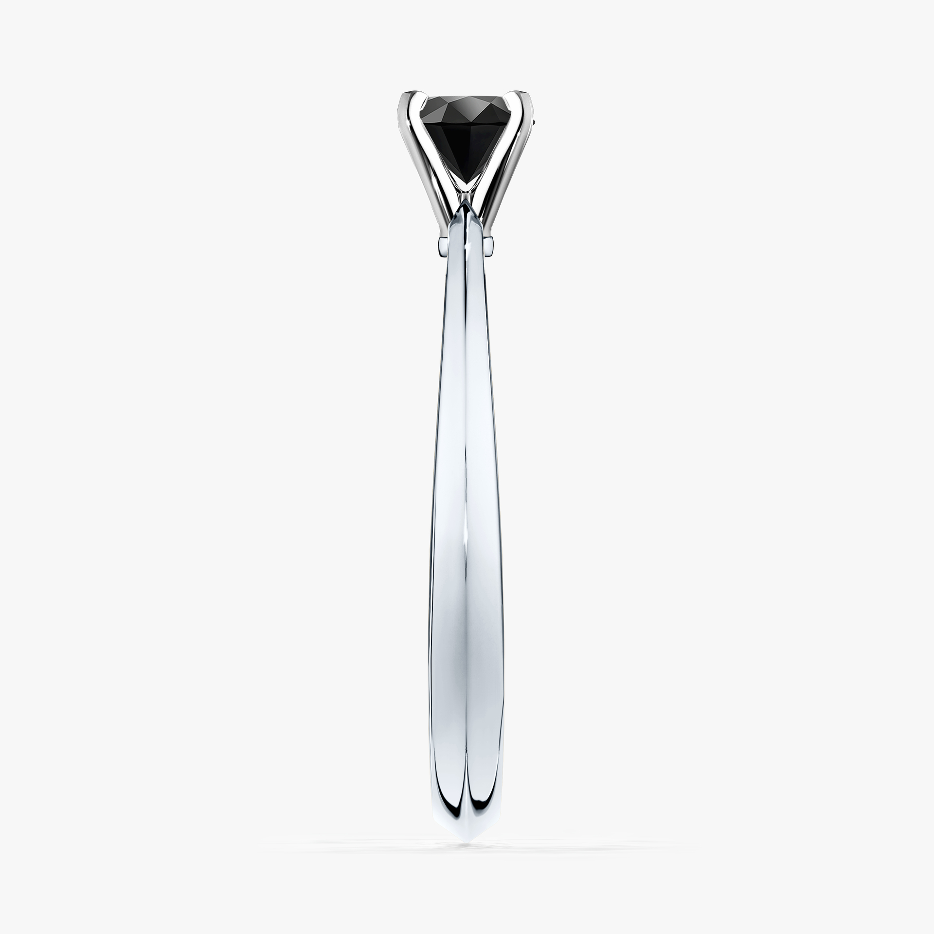 Pierścionek zaręczynowy My Angel z białego złota z czarnym diamentem 0,17ct