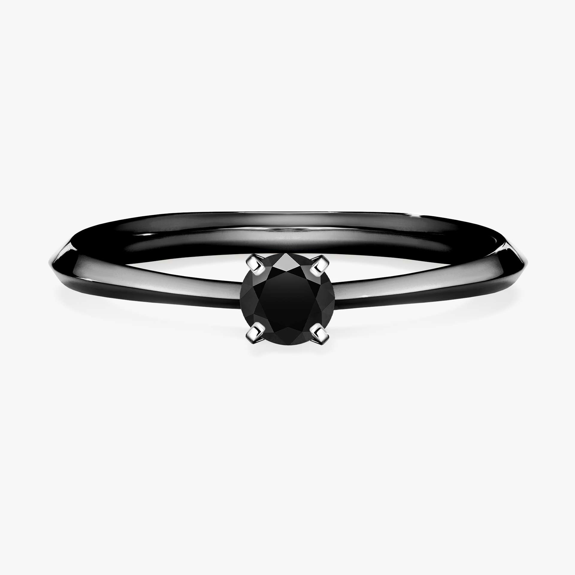 Pierścionek zaręczynowy My Angel z czarnego złota z czarnym diamentem 0,17ct