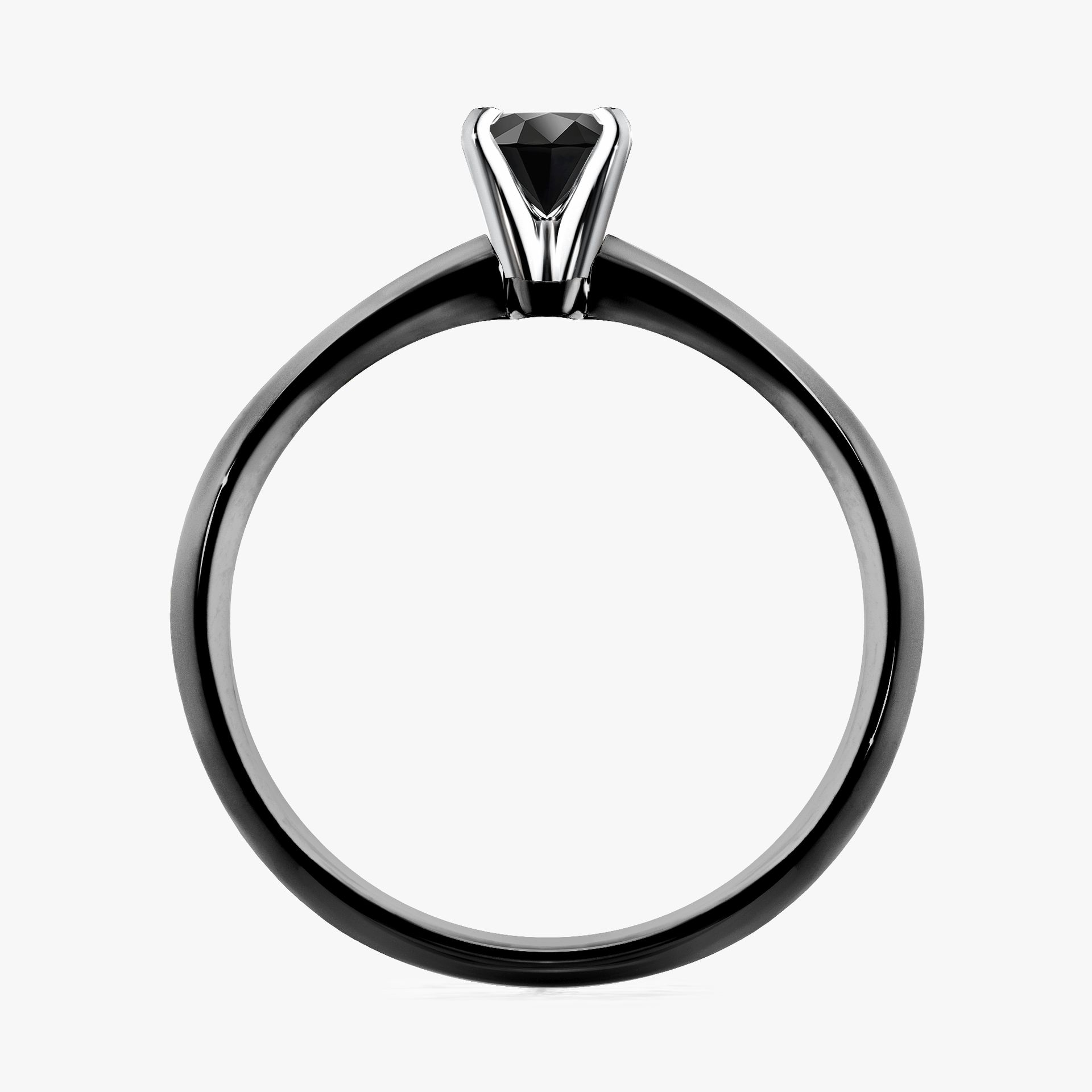 Pierścionek zaręczynowy My Angel z czarnego złota z czarnym diamentem 0,17ct