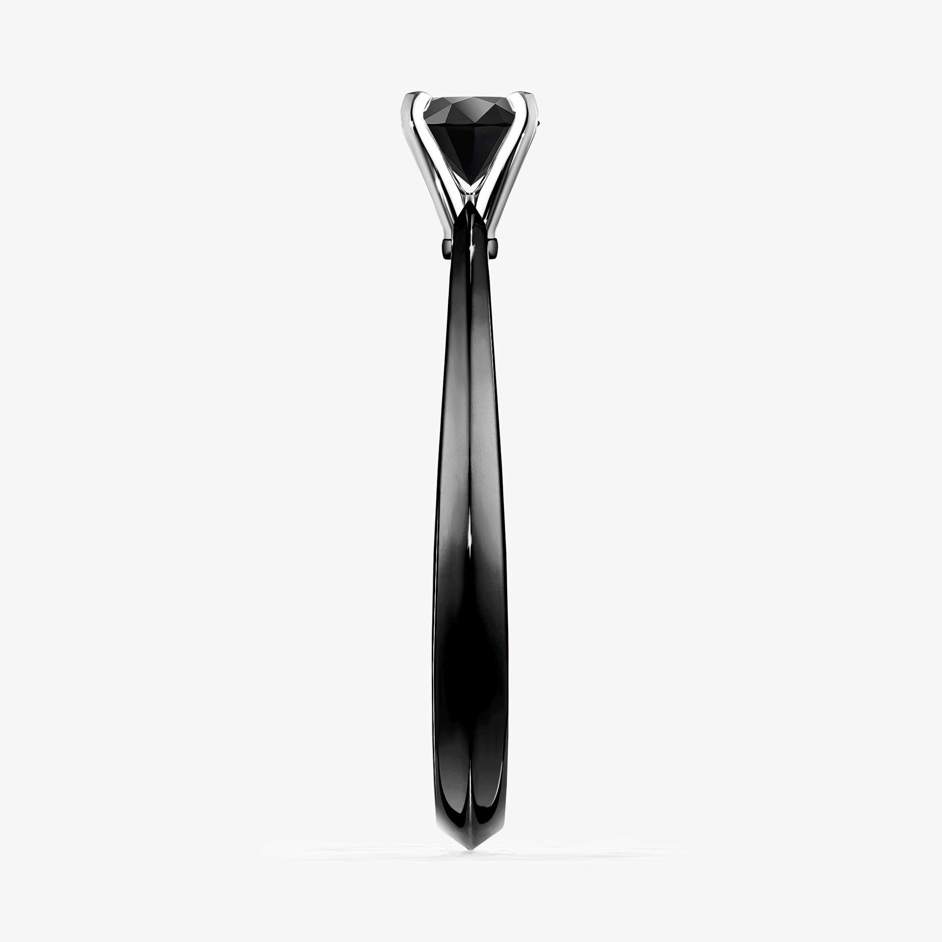Pierścionek zaręczynowy My Angel z czarnego złota z czarnym diamentem 0,17ct