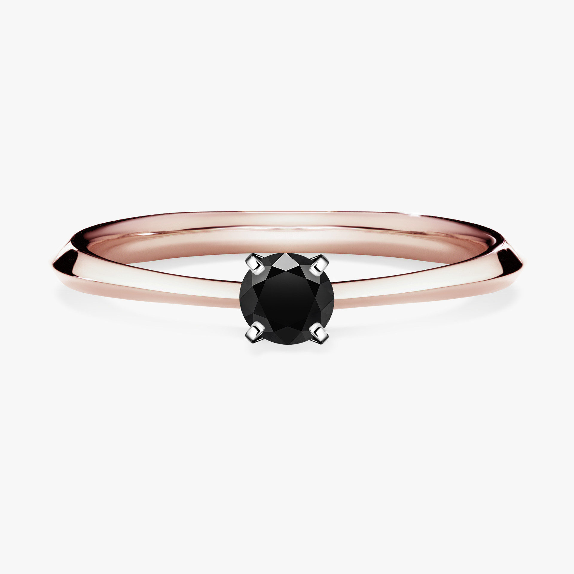 Pierścionek zaręczynowy My Angel z różowego złota z czarnym diamentem 0,17ct