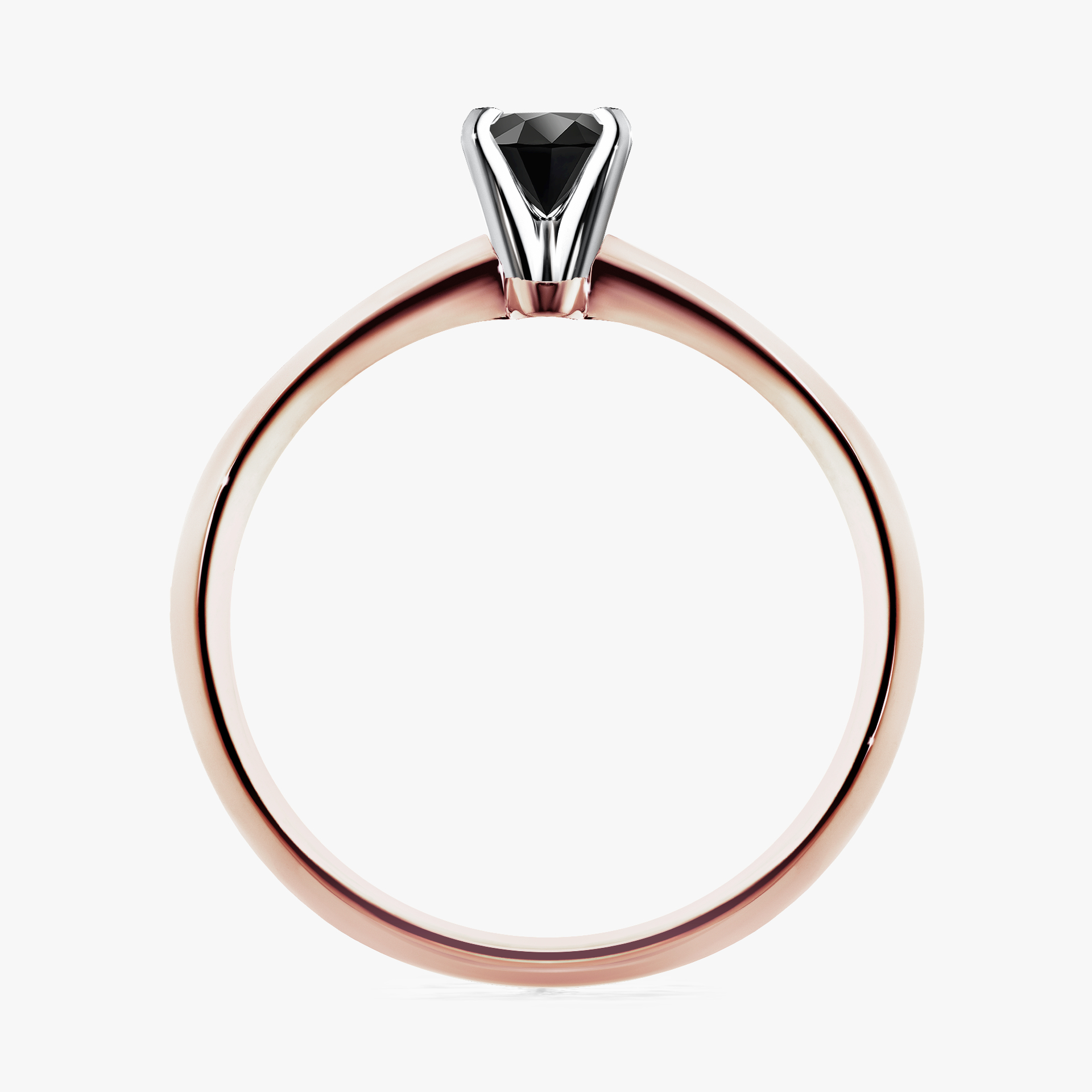 Pierścionek zaręczynowy My Angel z różowego złota z czarnym diamentem 0,17ct