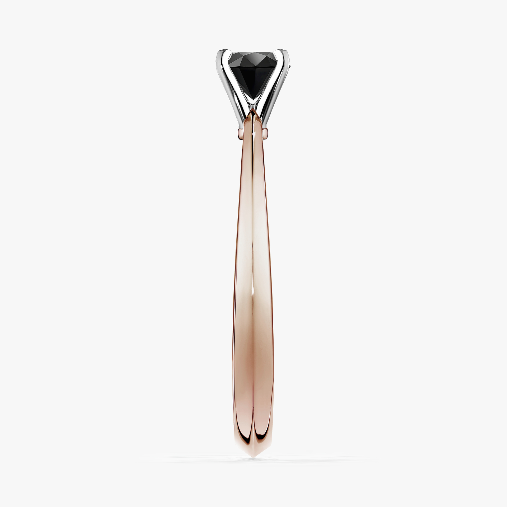 Pierścionek zaręczynowy My Angel z różowego złota z czarnym diamentem 0,17ct