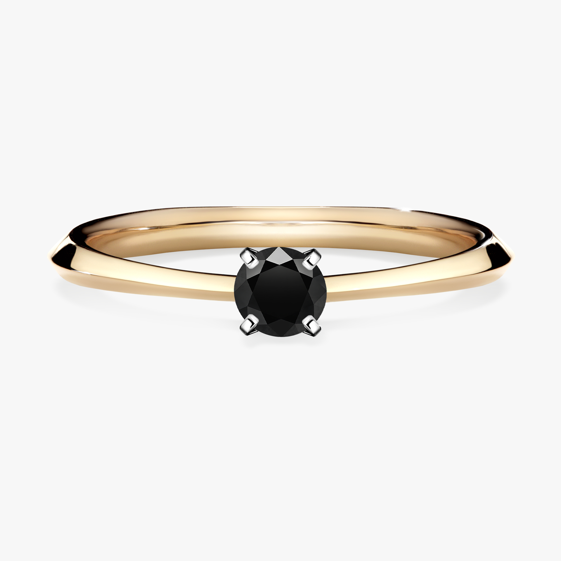 Pierścionek zaręczynowy My Angel z żółtego złota z czarnym diamentem 0,17ct
