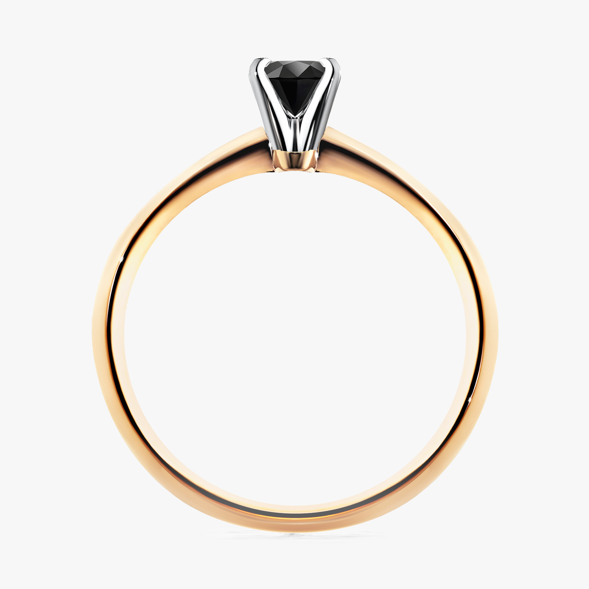 Pierścionek zaręczynowy My Angel z żółtego złota z czarnym diamentem 0,17ct