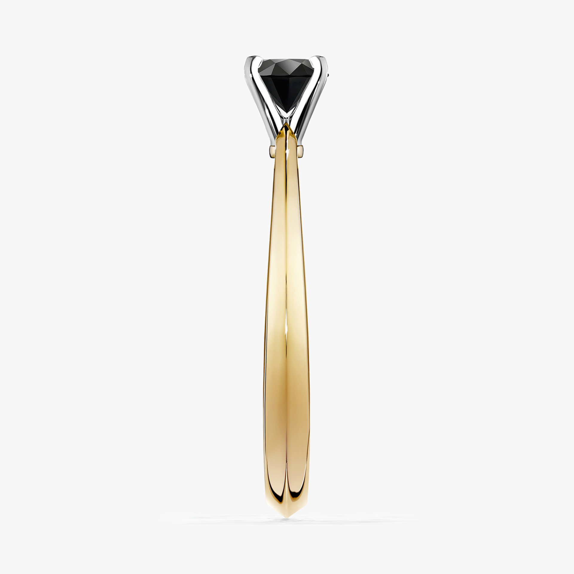 Pierścionek zaręczynowy My Angel z żółtego złota z czarnym diamentem 0,17ct