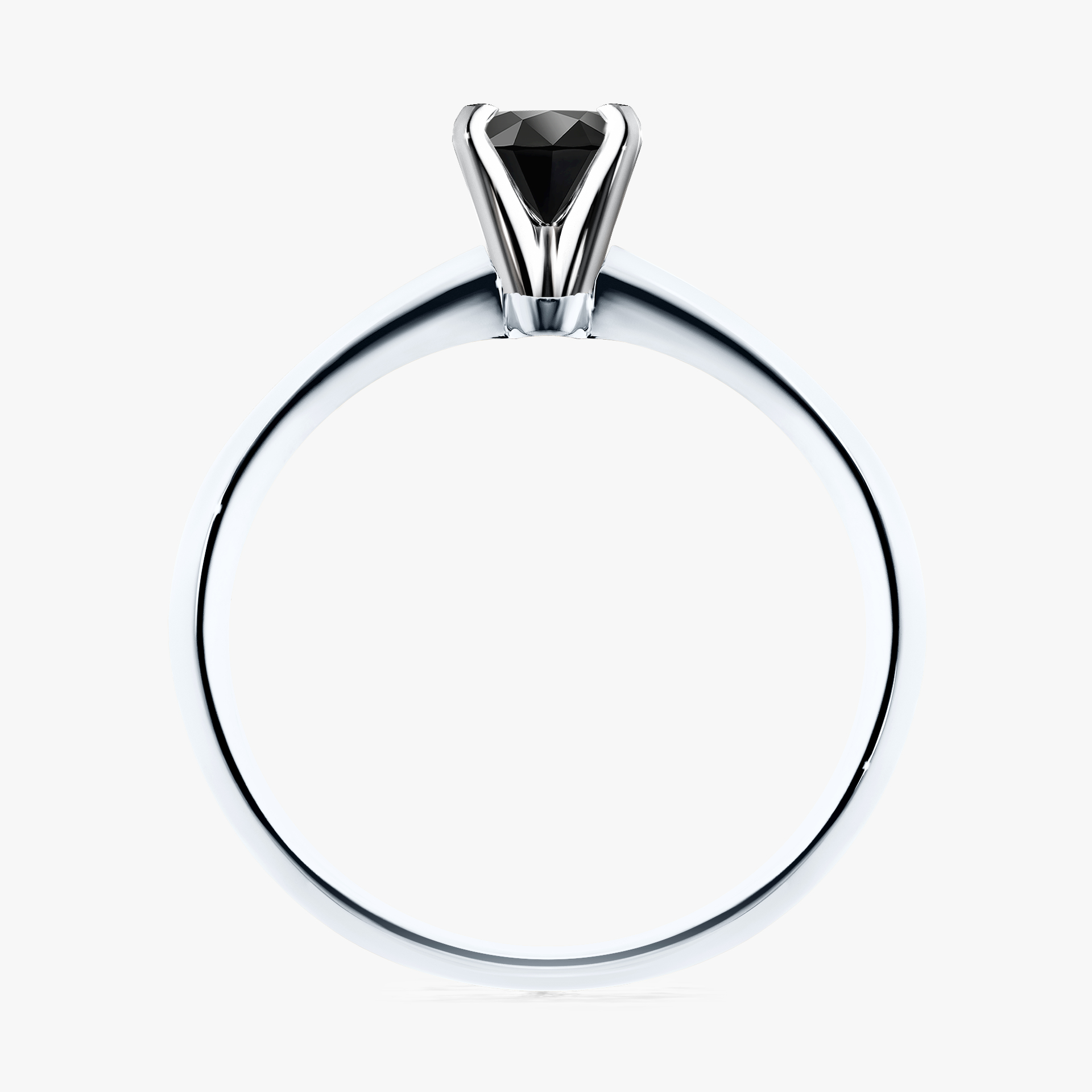 Pierścionek zaręczynowy My Angel z białego złota z czarnym diamentem 0,25ct