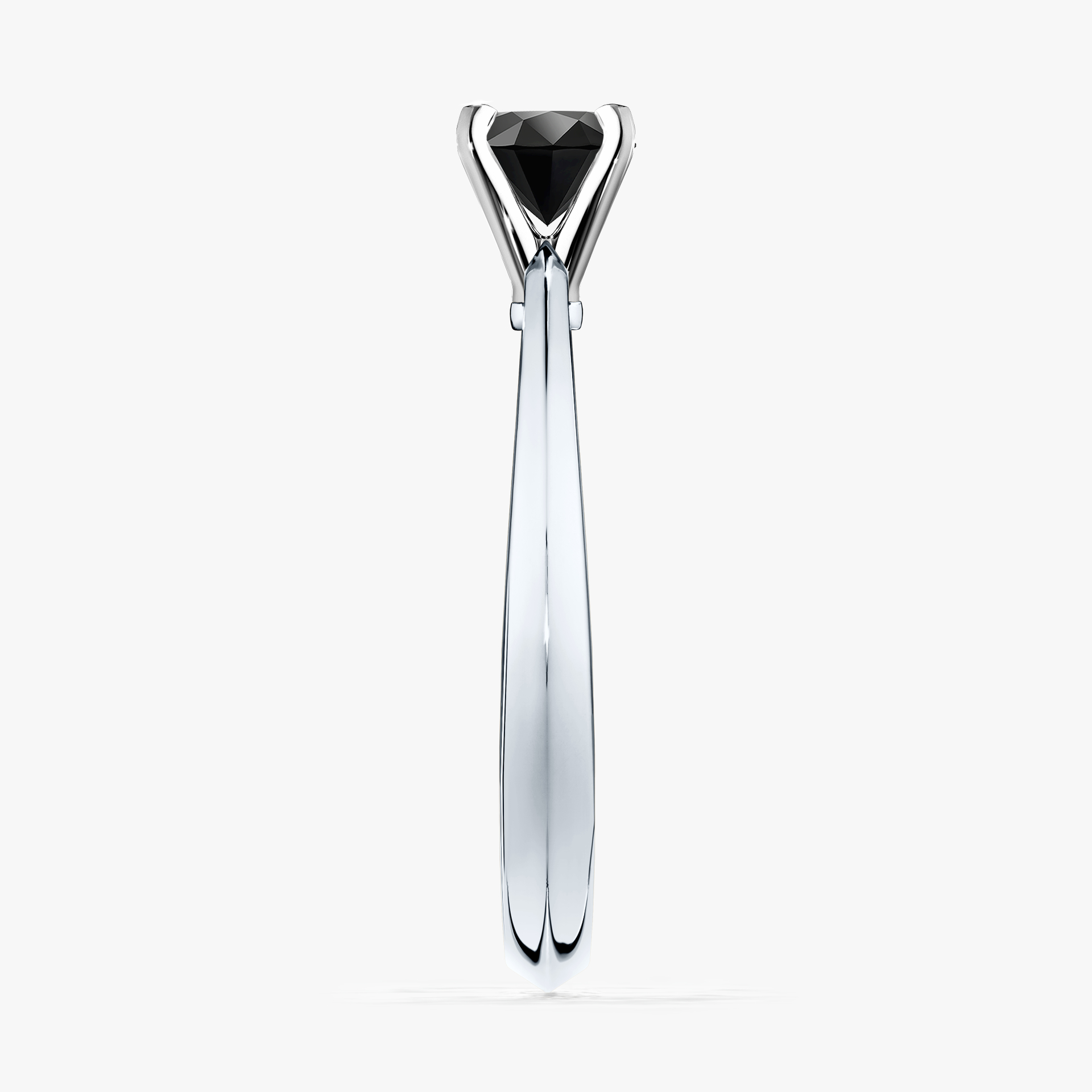 Pierścionek zaręczynowy My Angel z białego złota z czarnym diamentem 0,25ct