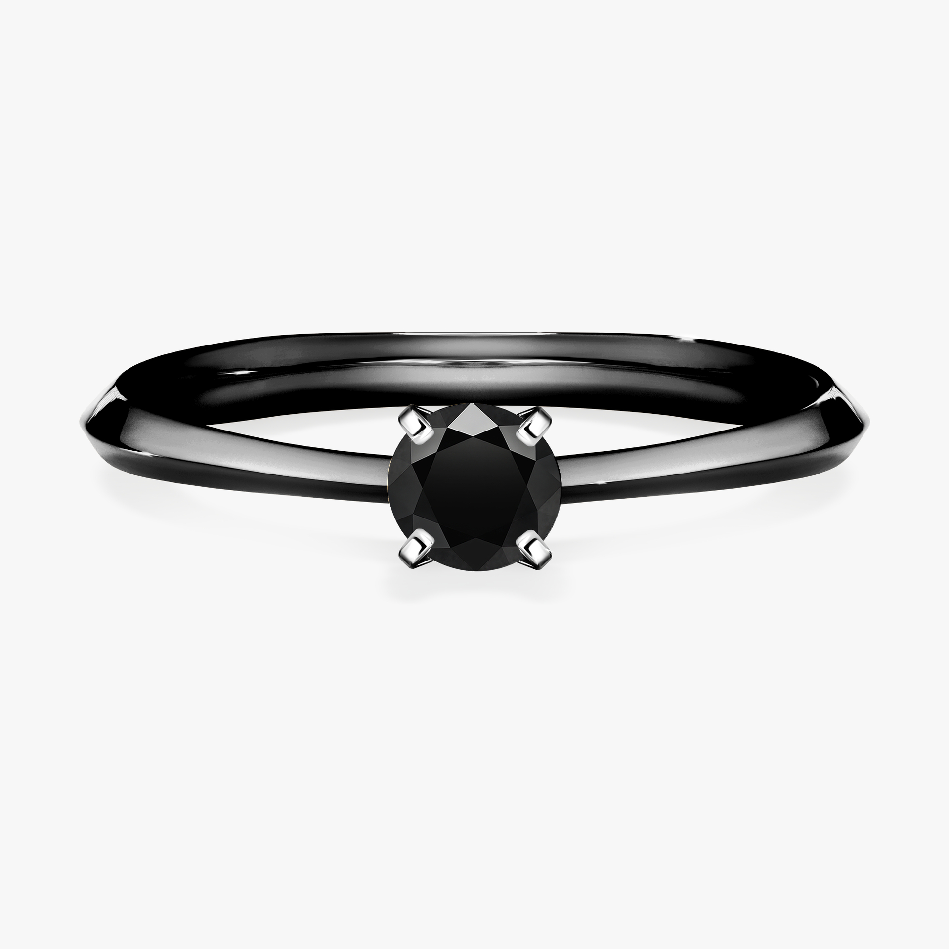 Pierścionek zaręczynowy My Angel z czarnego złota z czarnym diamentem 0,25ct