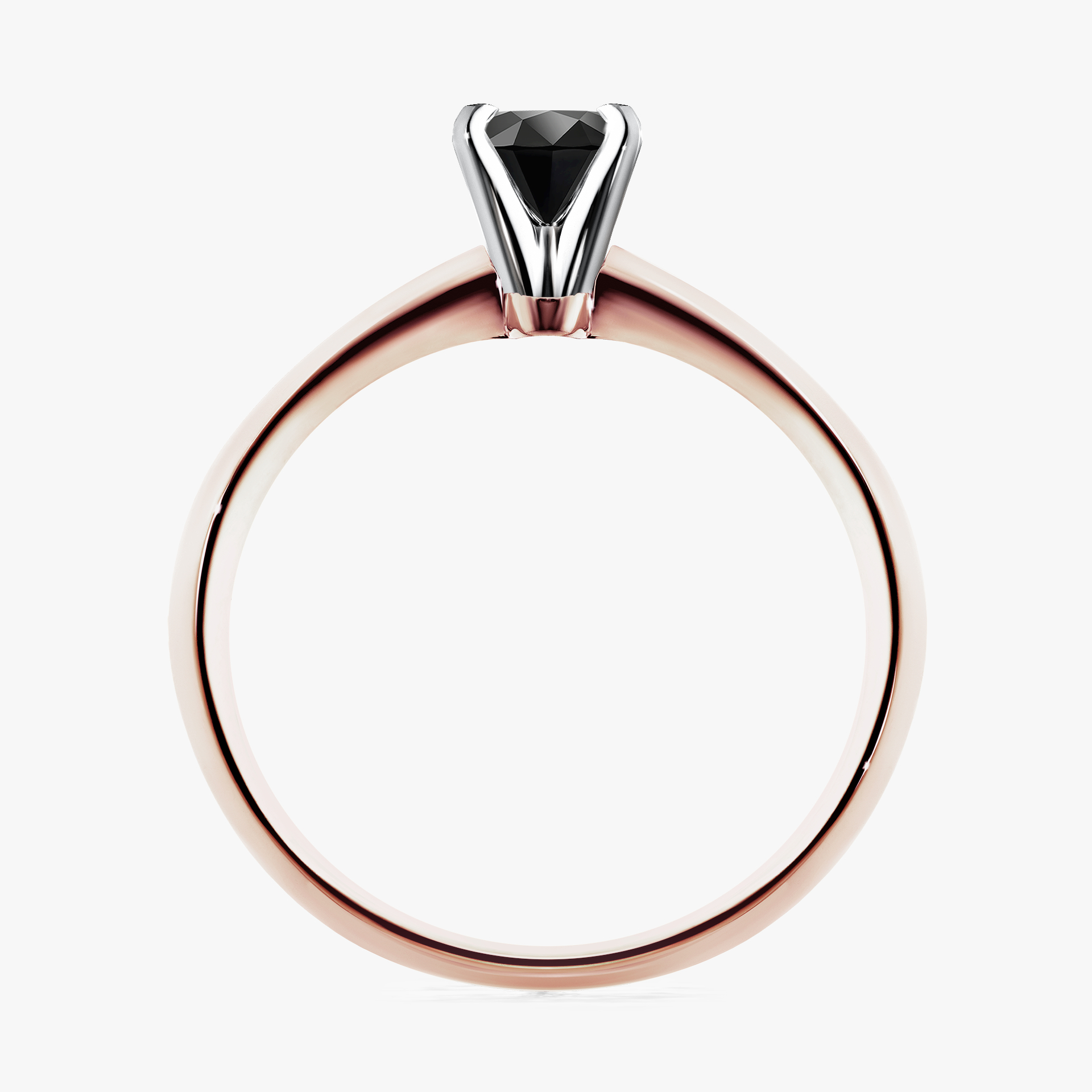 Pierścionek zaręczynowy My Angel z różowego złota z czarnym diamentem 0,25ct