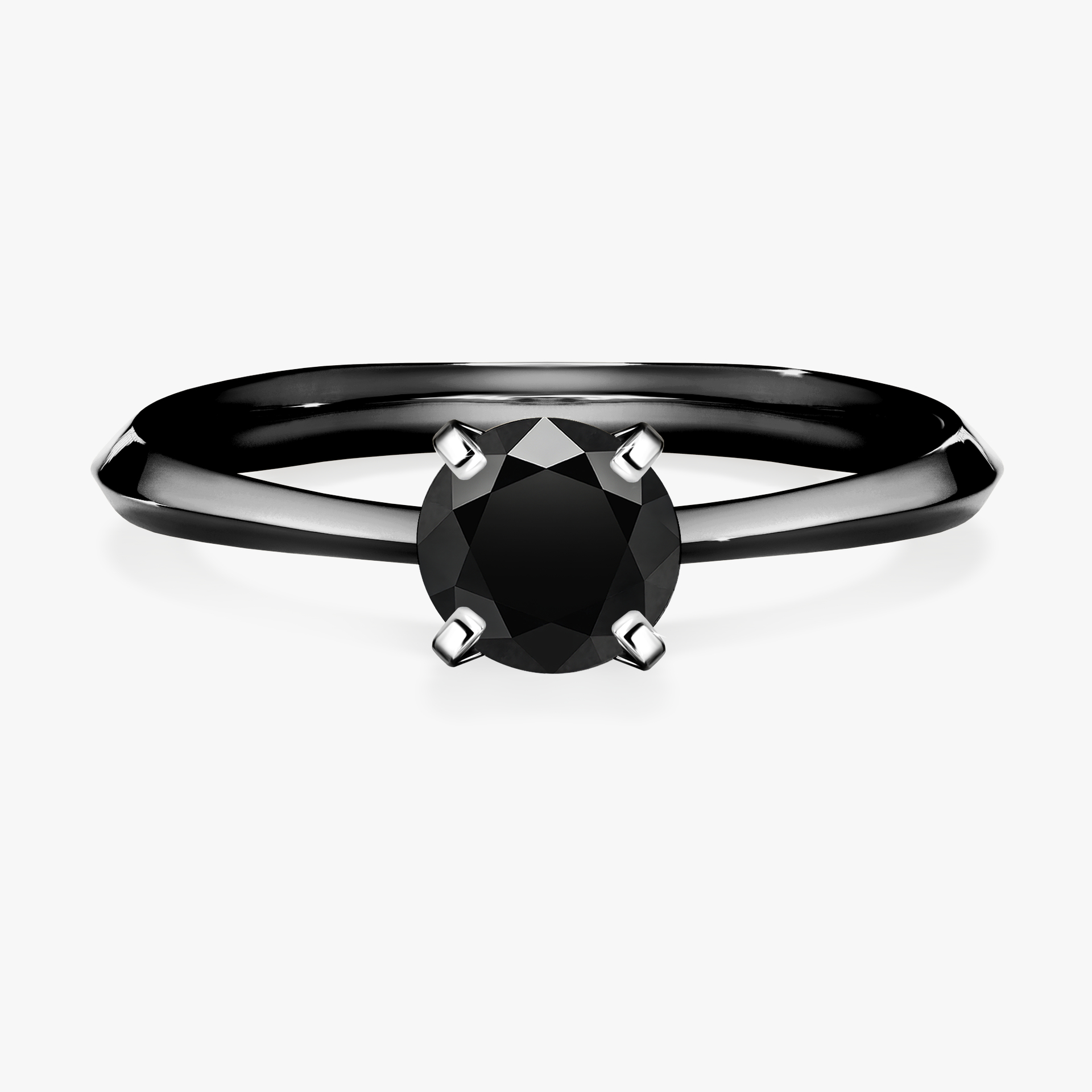 Pierścionek zaręczynowy My Angel z czarnego złota z czarnym diamentem 0,50ct