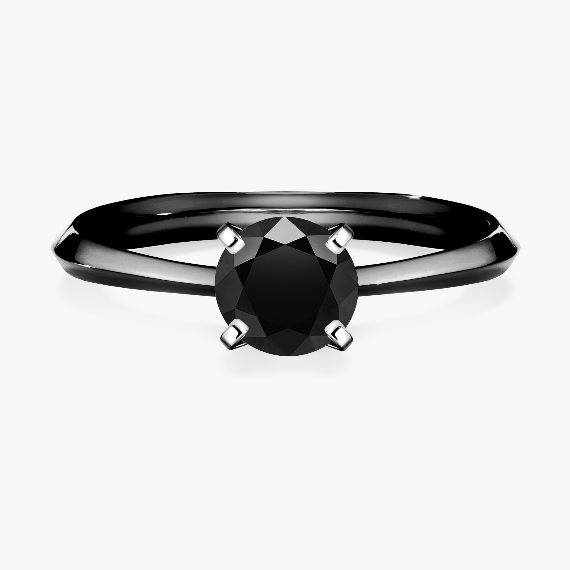 Pierścionek zaręczynowy My Angel z czarnego złota z czarnym diamentem 0,80ct