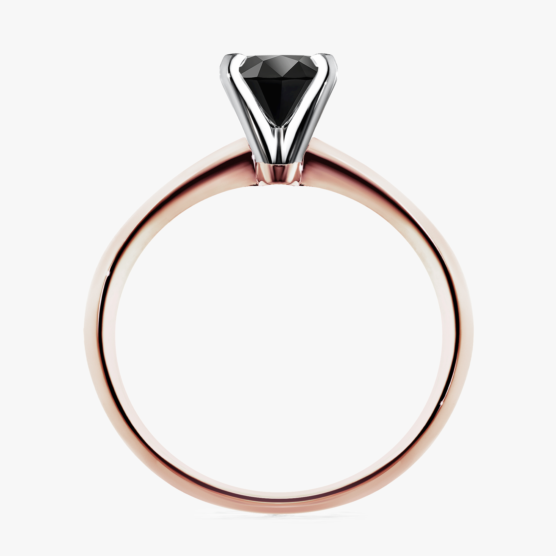 Pierścionek zaręczynowy My Angel z różowego złota z czarnym diamentem 0,80ct