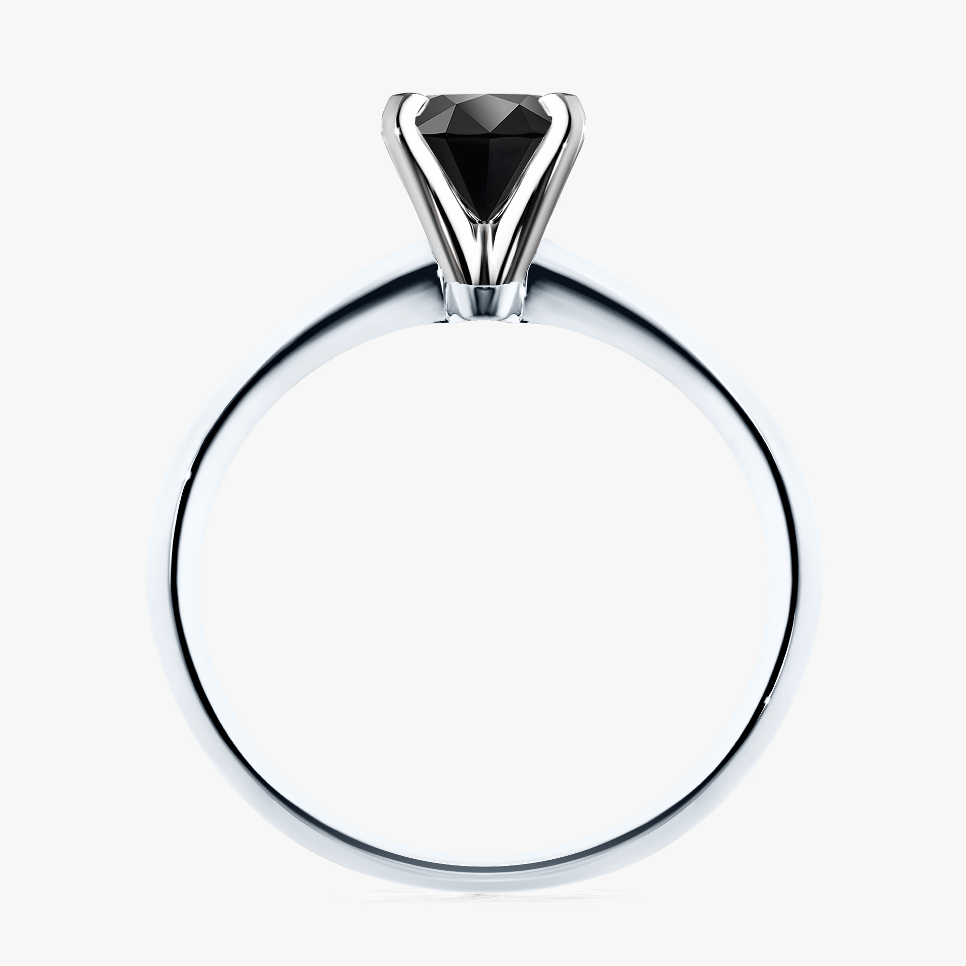Pierścionek zaręczynowy My Angel z białego złota z czarnym diamentem 1,00ct