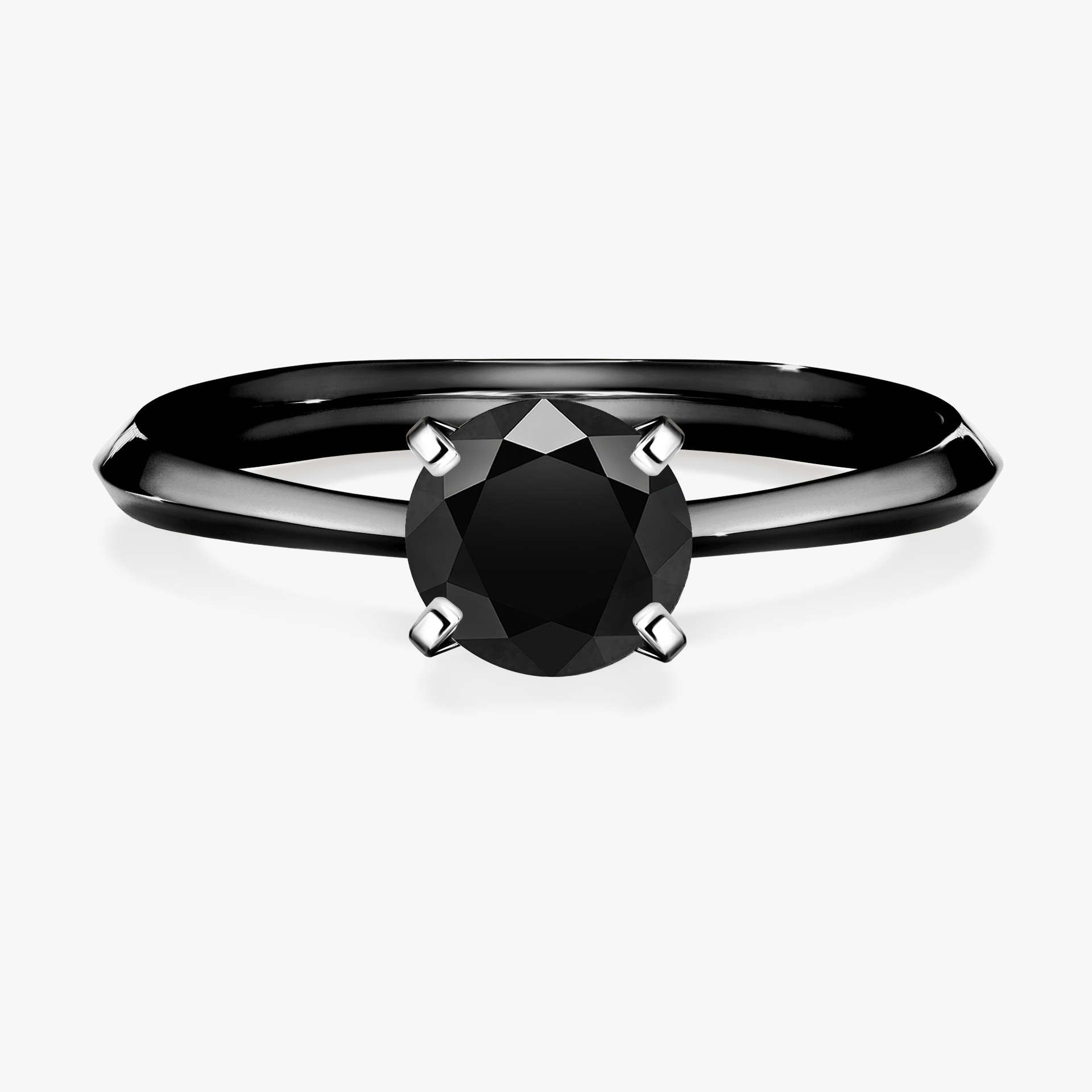 Pierścionek zaręczynowy My Angel z czarnego złota z czarnym diamentem 1,00ct