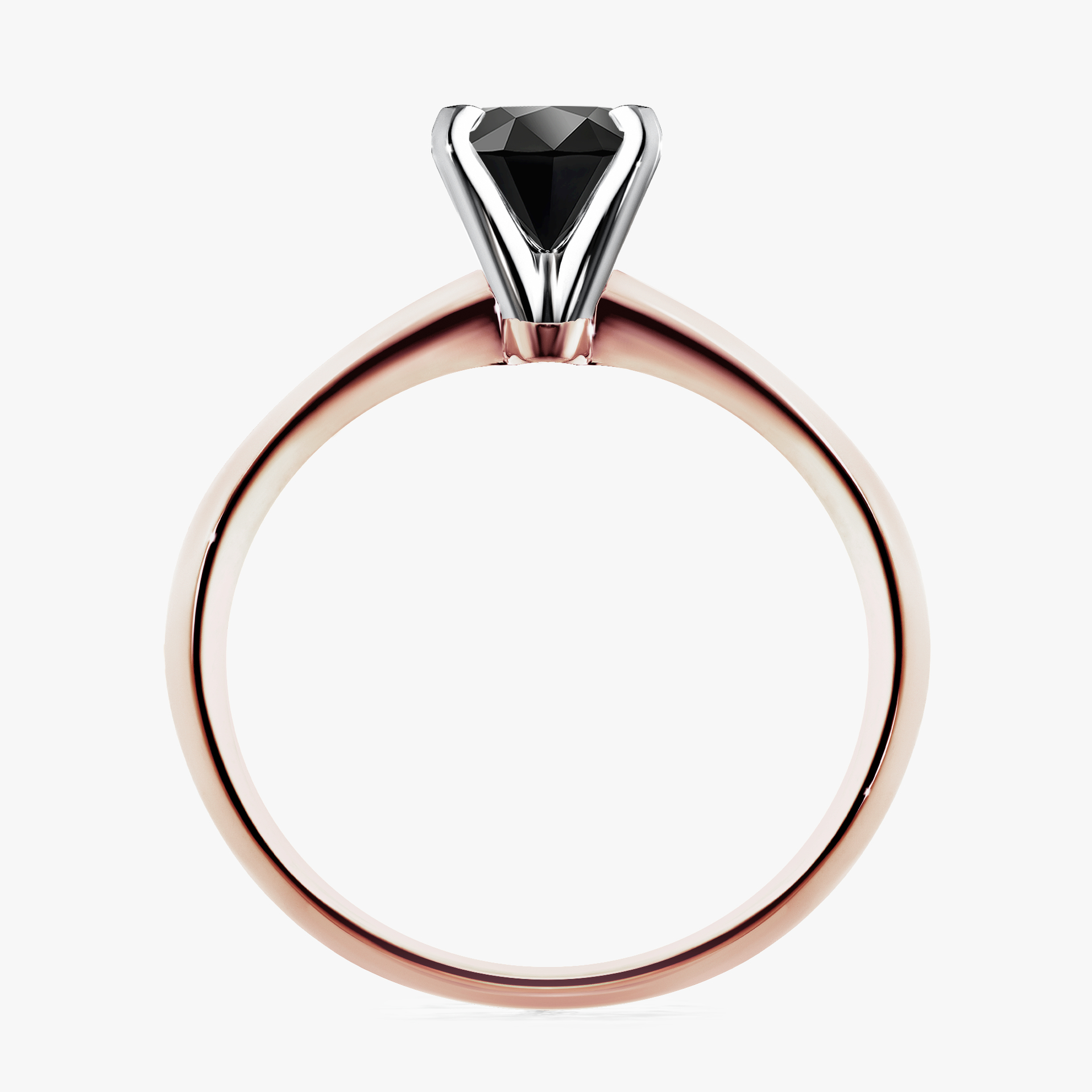 Pierścionek zaręczynowy My Angel z różowego złota z czarnym diamentem 1,00ct