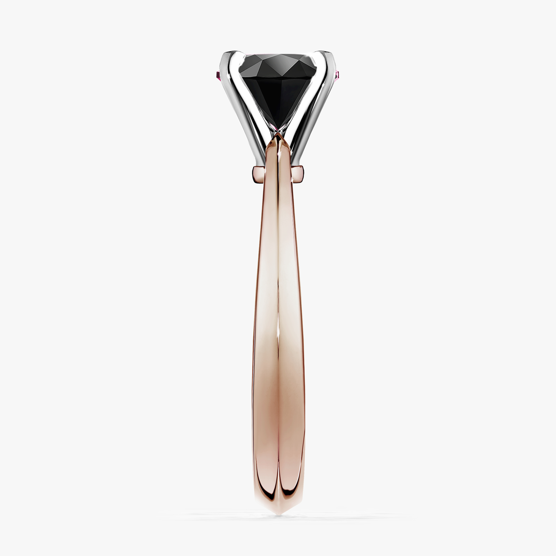 Pierścionek zaręczynowy My Angel z różowego złota z czarnym diamentem 1,00ct