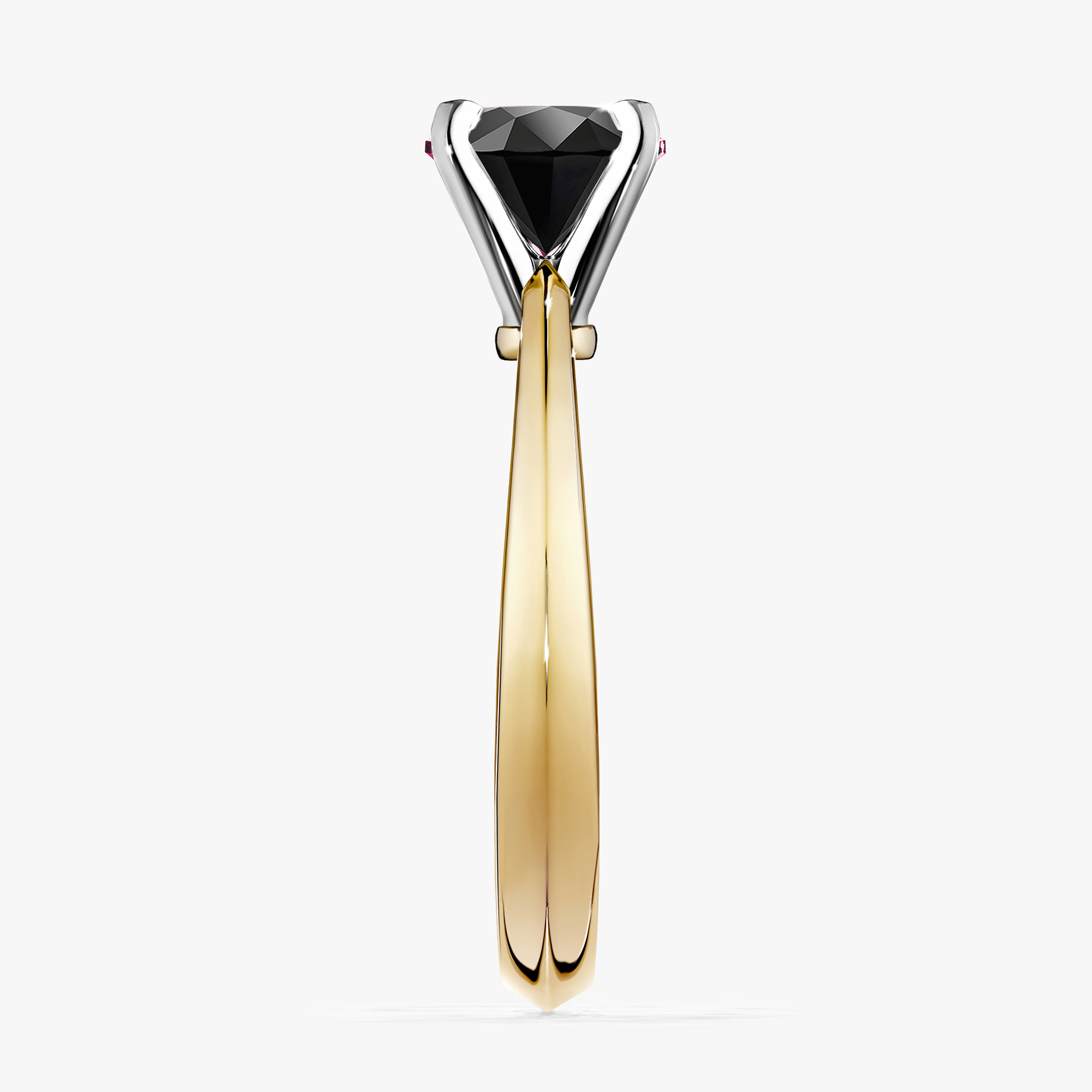 Pierścionek zaręczynowy My Angel z żółtego złota z czarnym diamentem 1,00ct