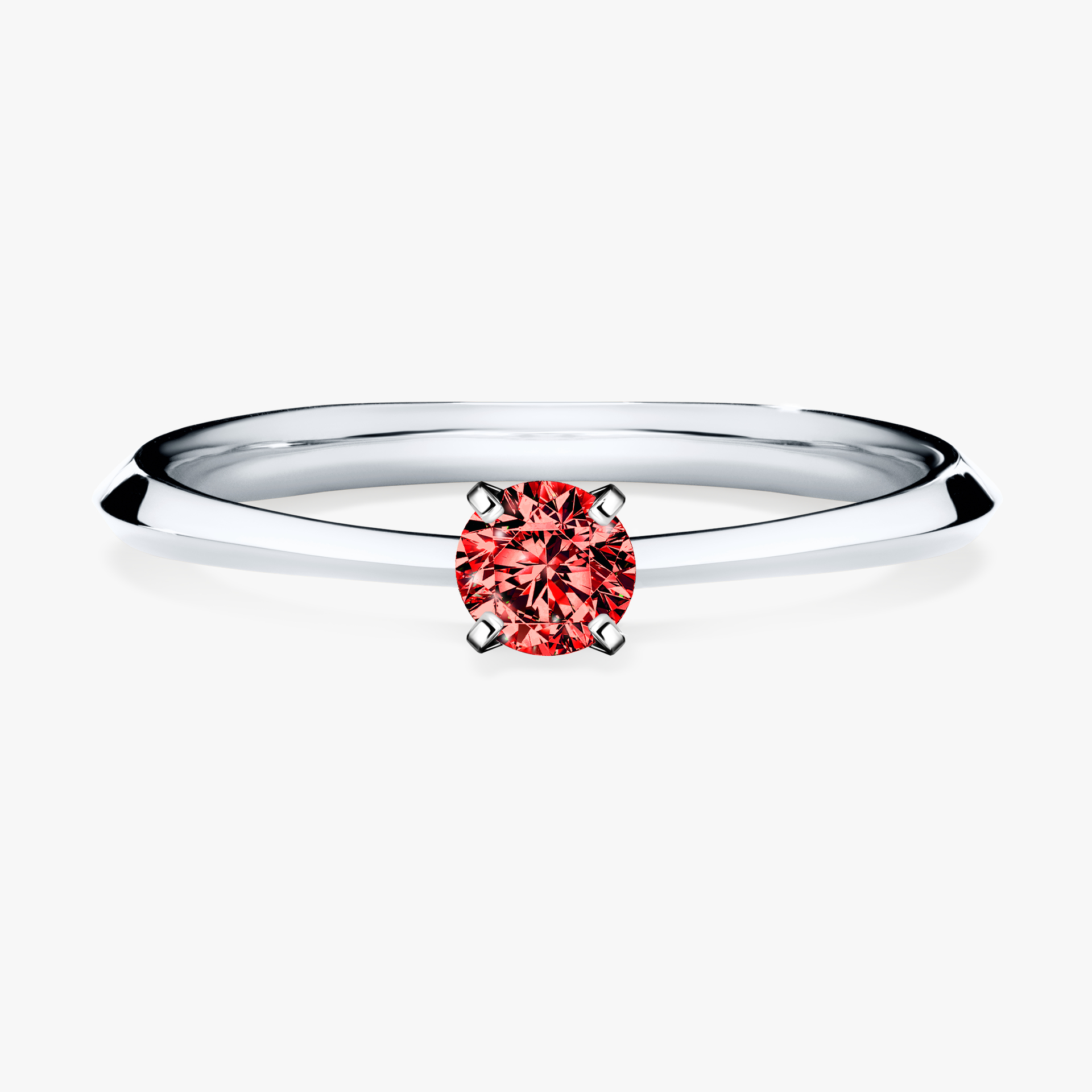 Pierścionek zaręczynowy My Angel z białego złota z czerwonym diamentem 0,17ct