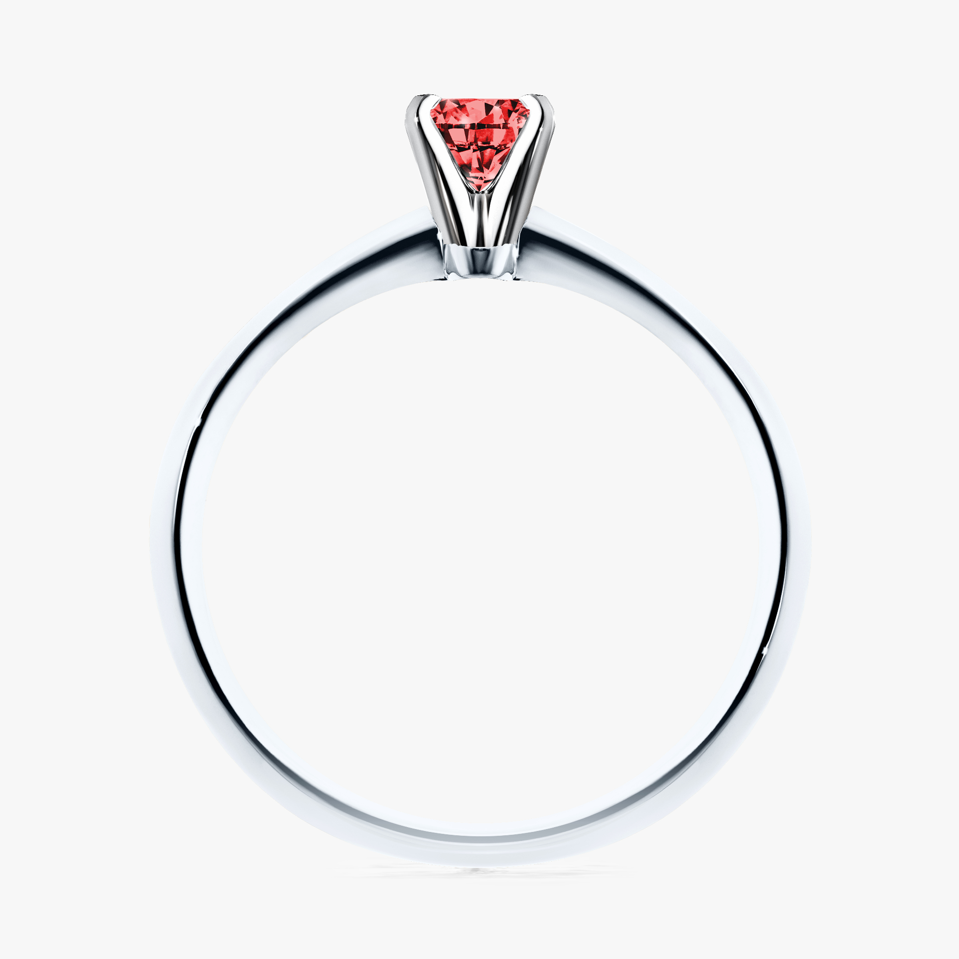 Pierścionek zaręczynowy My Angel z białego złota z czerwonym diamentem 0,17ct