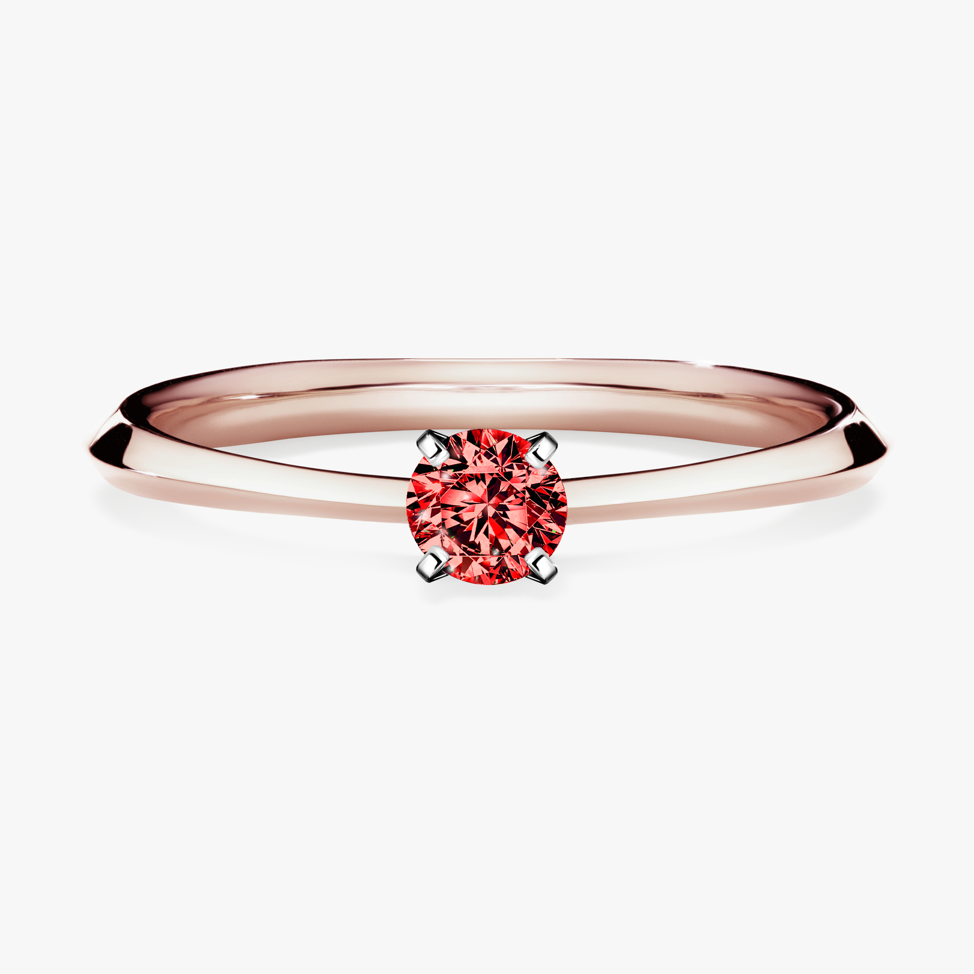 Pierścionek zaręczynowy My Angel z różowego złota z czerwonym diamentem 0,17ct