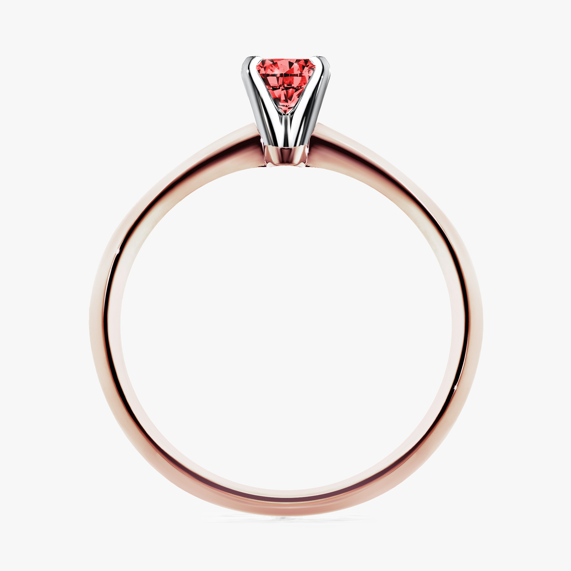 Pierścionek zaręczynowy My Angel z różowego złota z czerwonym diamentem 0,17ct