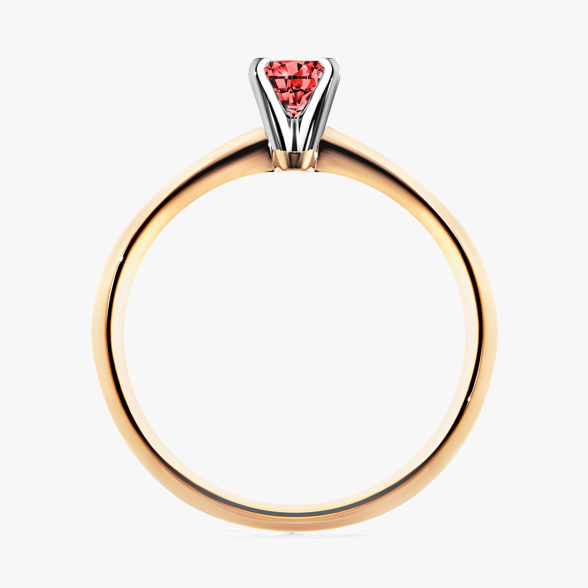 Pierścionek zaręczynowy My Angel z żółtego złota z czerwonym diamentem 0,17ct