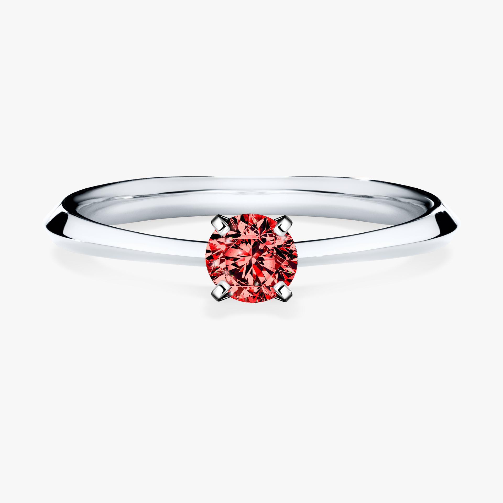Pierścionek zaręczynowy My Angel z białego złota z czerwonym diamentem 0,25ct