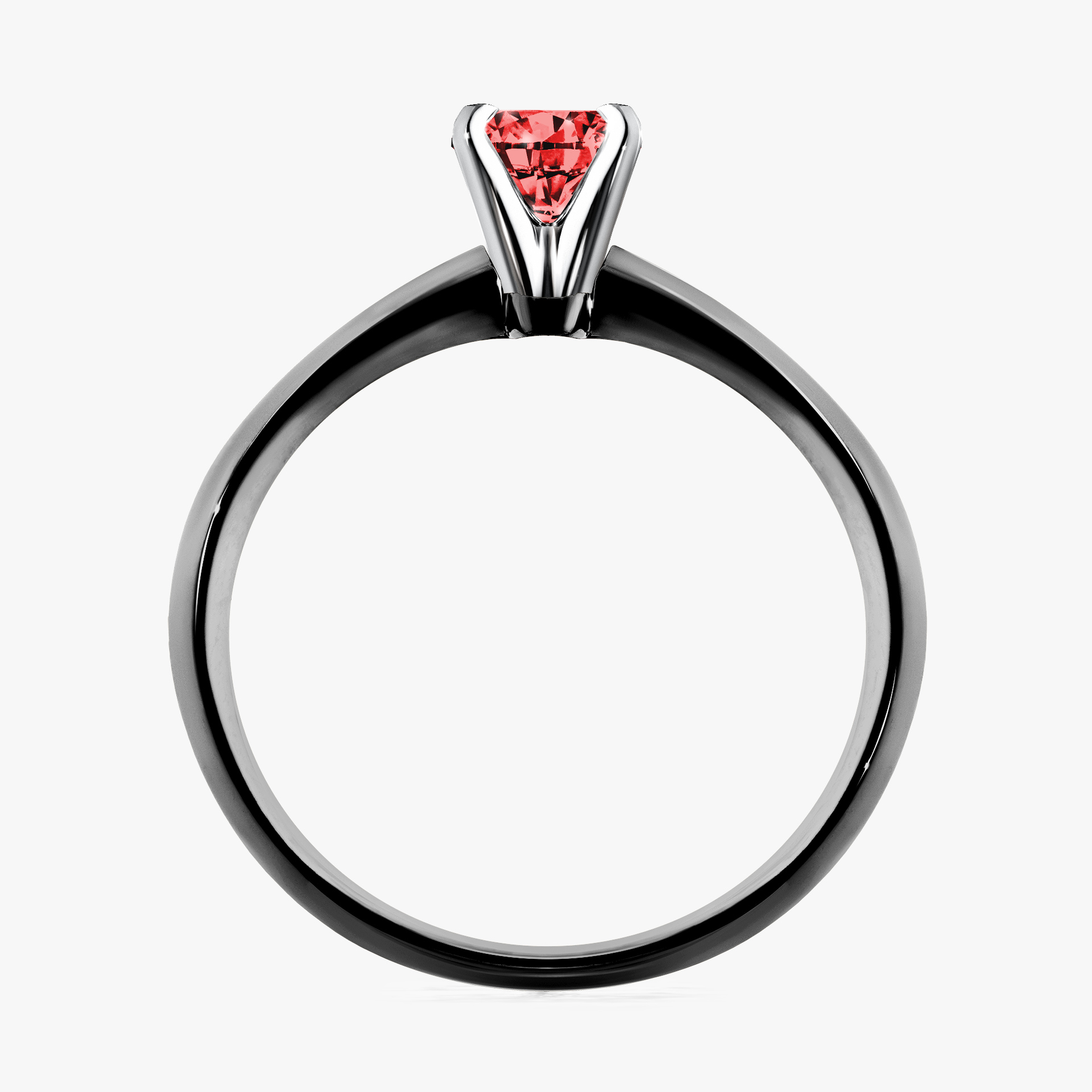 Pierścionek zaręczynowy My Angel z czarnego złota z czerwonym diamentem 0,25ct