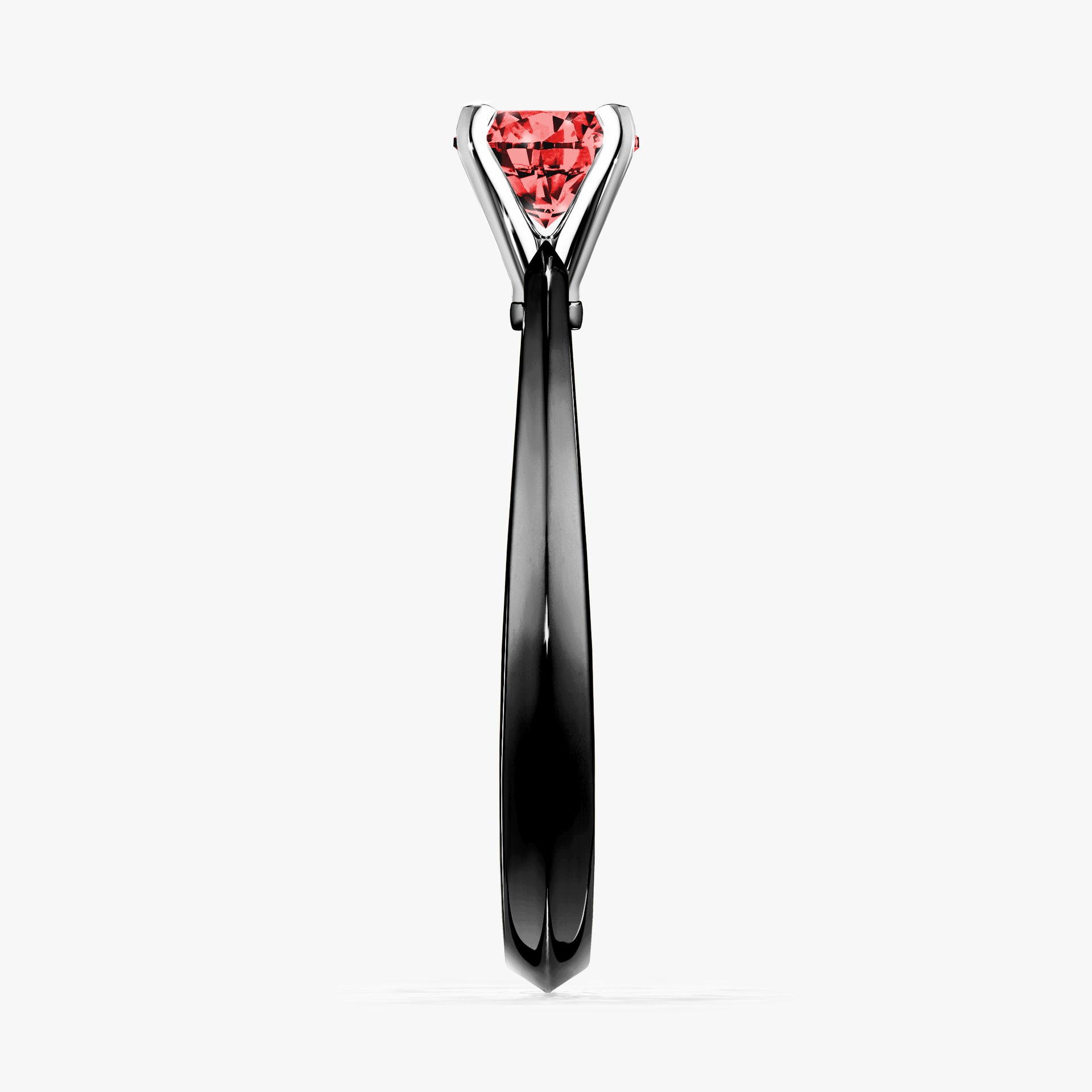 Pierścionek zaręczynowy My Angel z czarnego złota z czerwonym diamentem 0,25ct