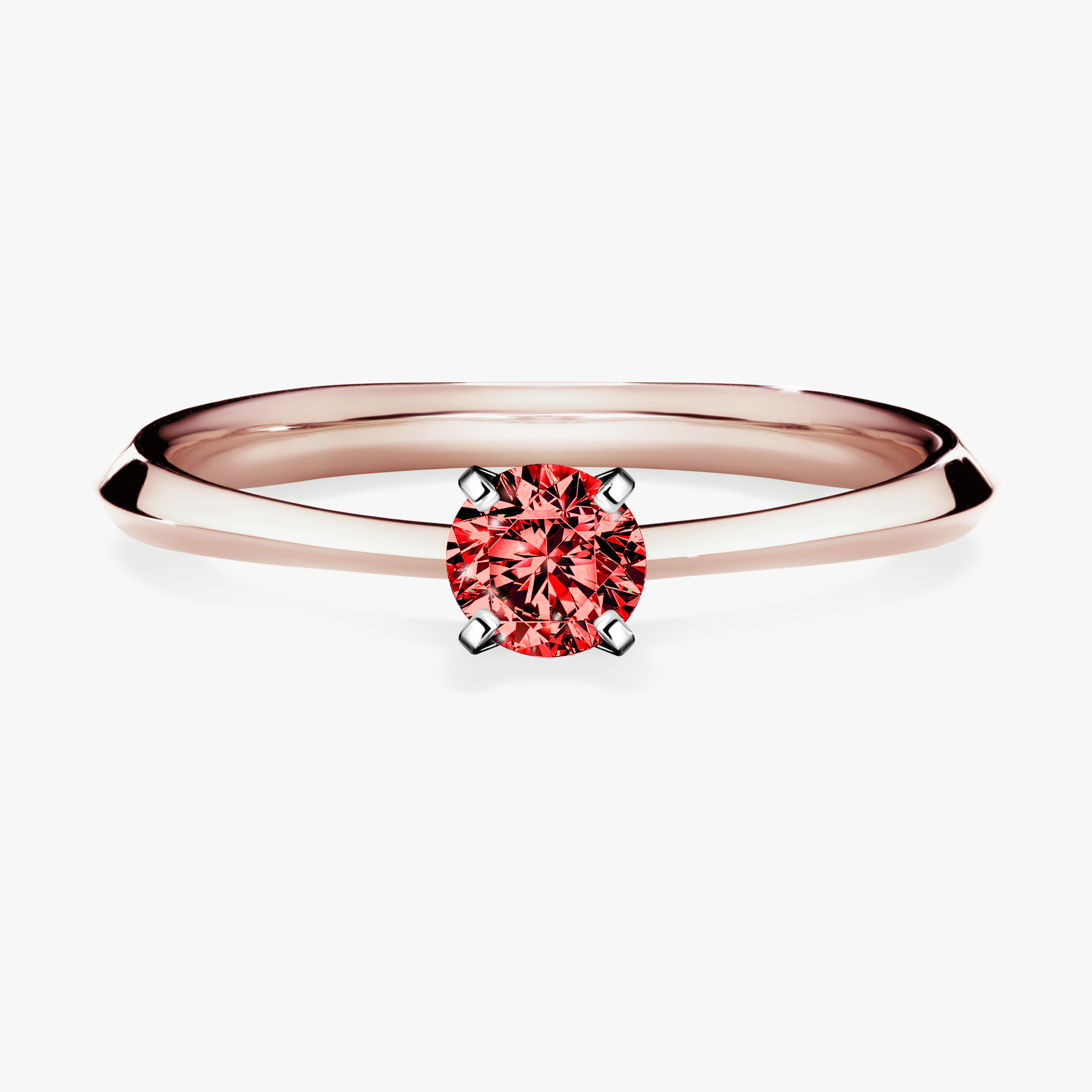 Pierścionek zaręczynowy My Angel z różowego złota z czerwonym diamentem 0,25ct