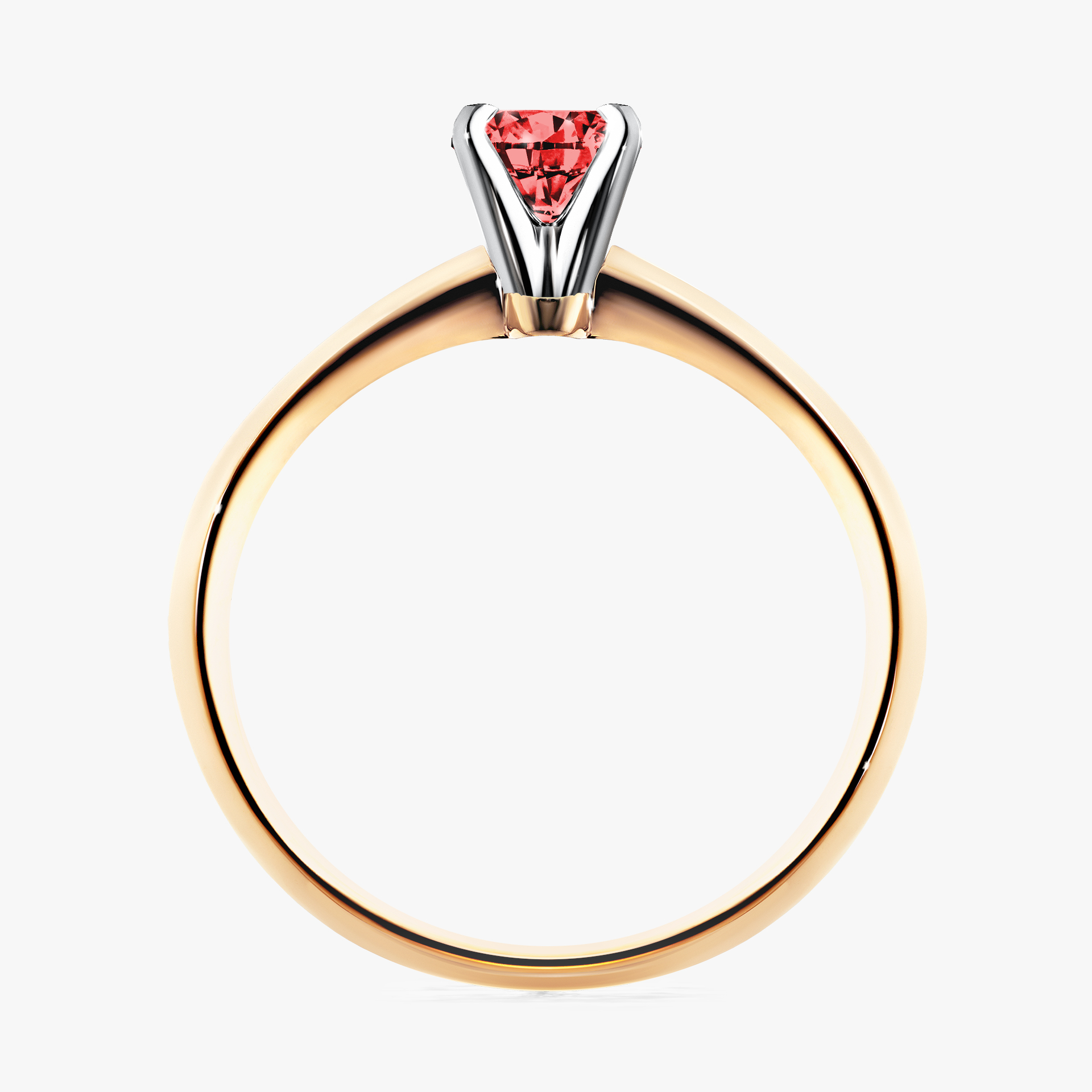 Pierścionek zaręczynowy My Angel z żółtego złota z czerwonym diamentem 0,25ct