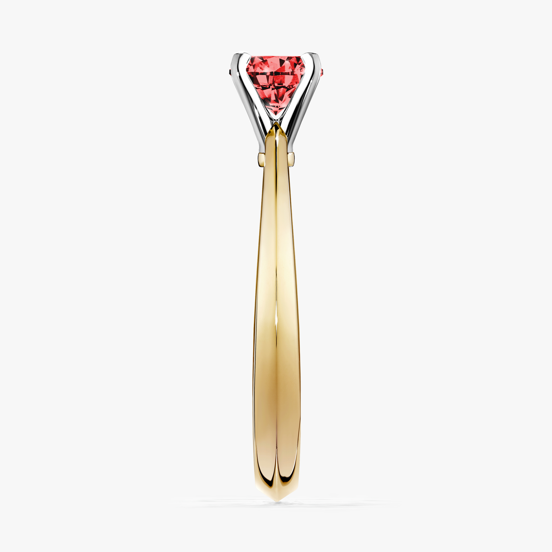 Pierścionek zaręczynowy My Angel z żółtego złota z czerwonym diamentem 0,25ct