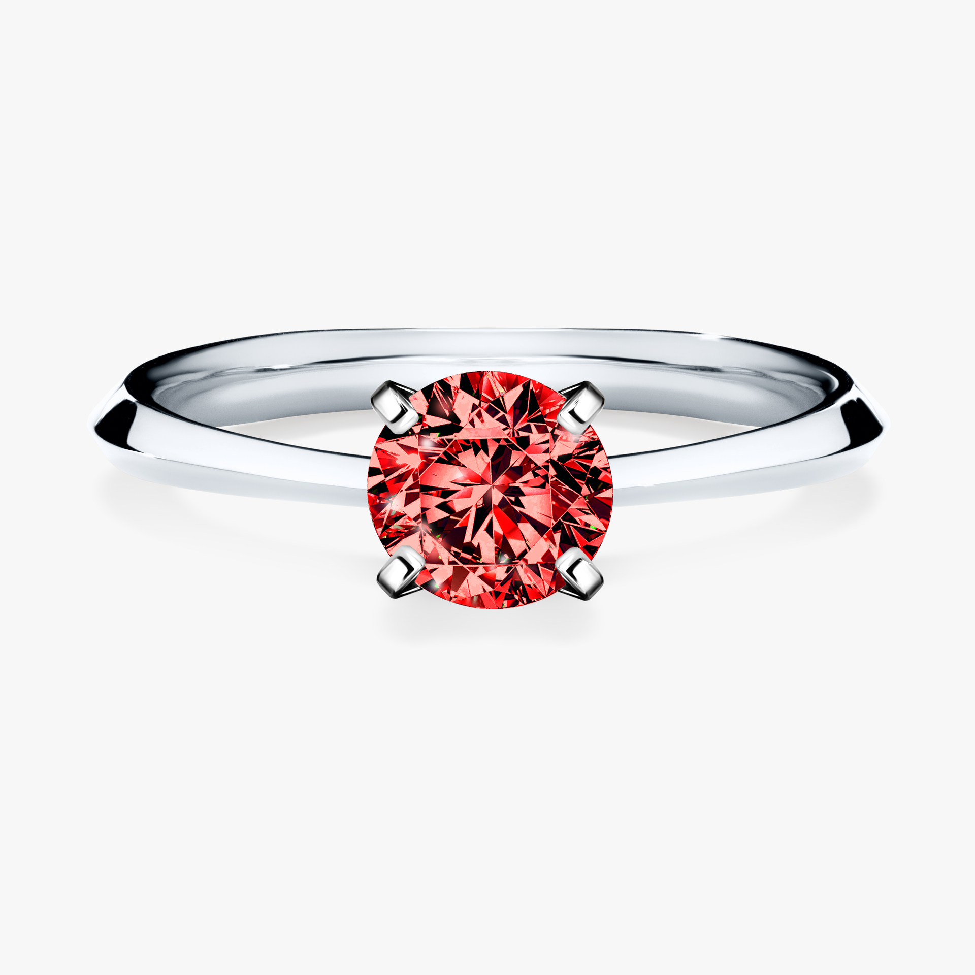 Pierścionek zaręczynowy My Angel z białego złota z czerwonym diamentem 0,80ct