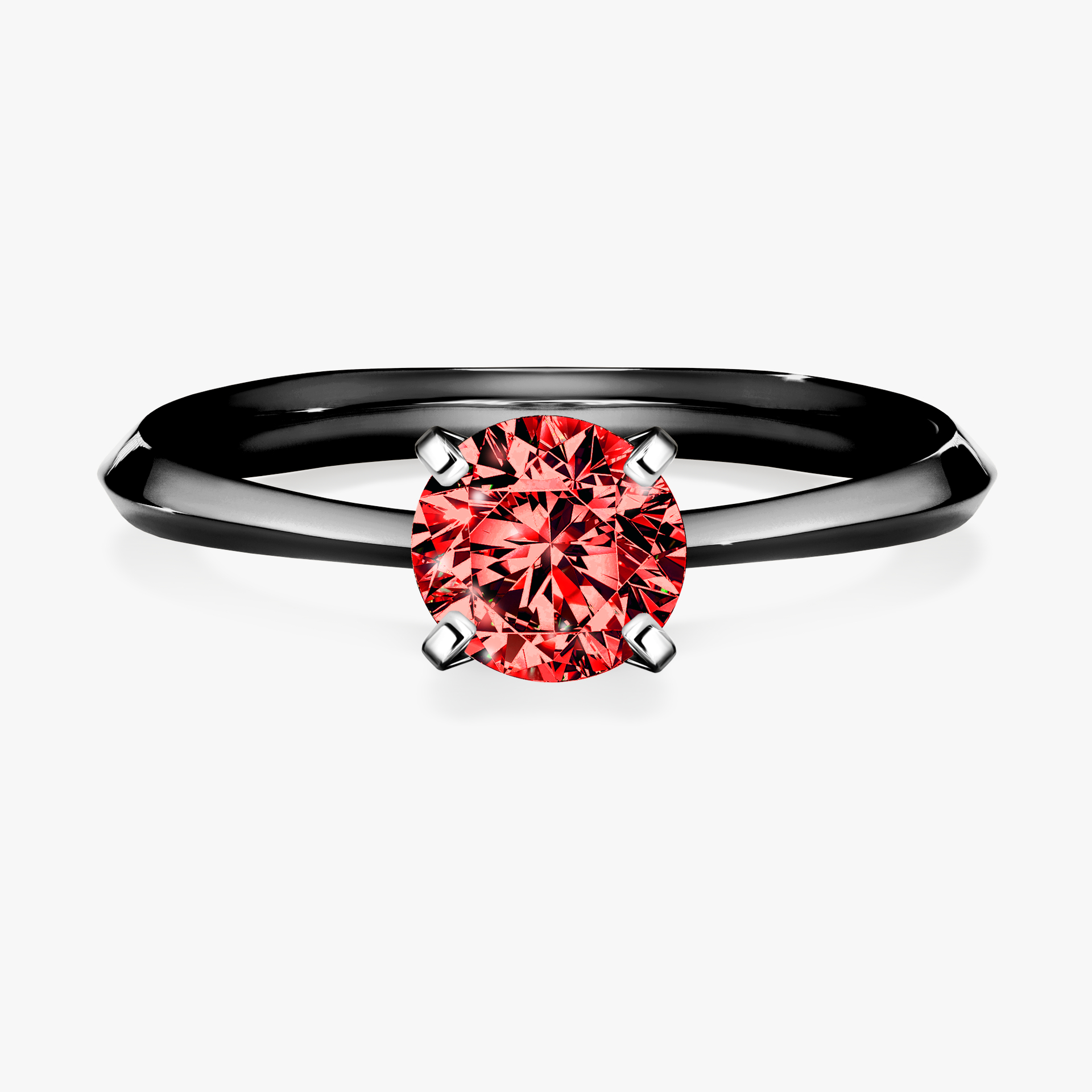 Pierścionek zaręczynowy My Angel z czarnego złota z czerwonym diamentem 0,80ct