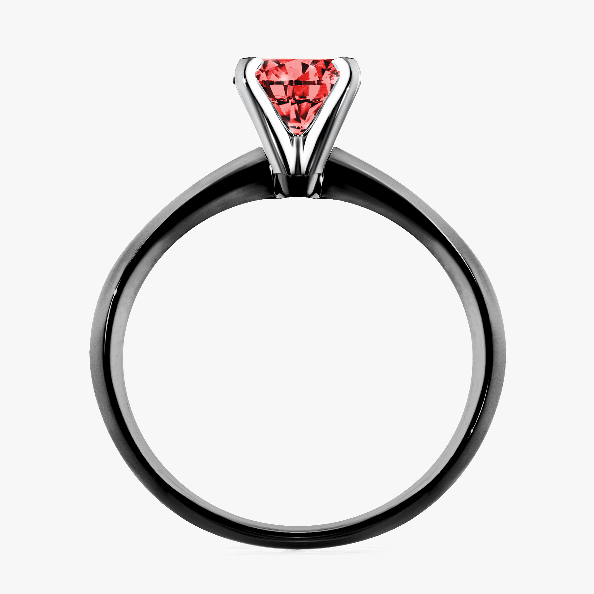 Pierścionek zaręczynowy My Angel z czarnego złota z czerwonym diamentem 0,80ct