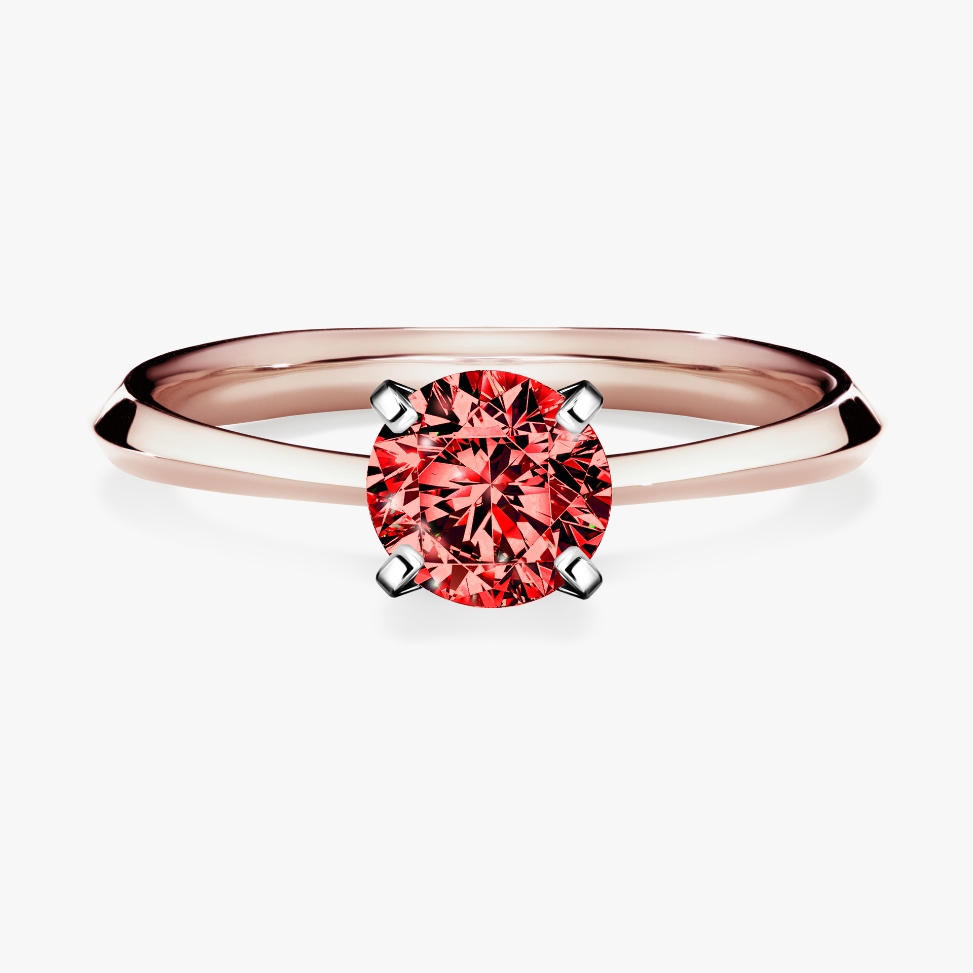 Pierścionek zaręczynowy My Angel z różowego złota z czerwonym diamentem 0,80ct