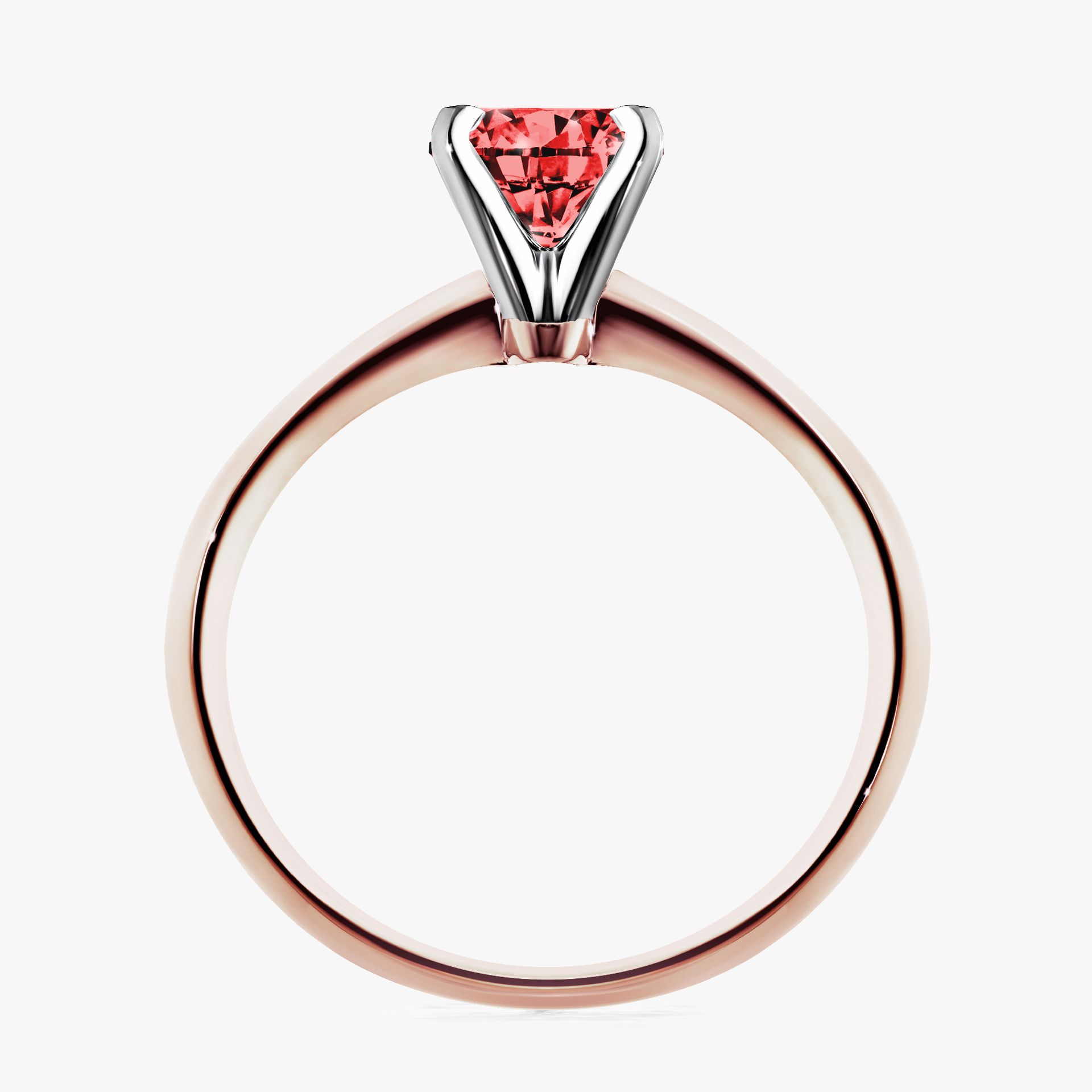 Pierścionek zaręczynowy My Angel z różowego złota z czerwonym diamentem 0,80ct