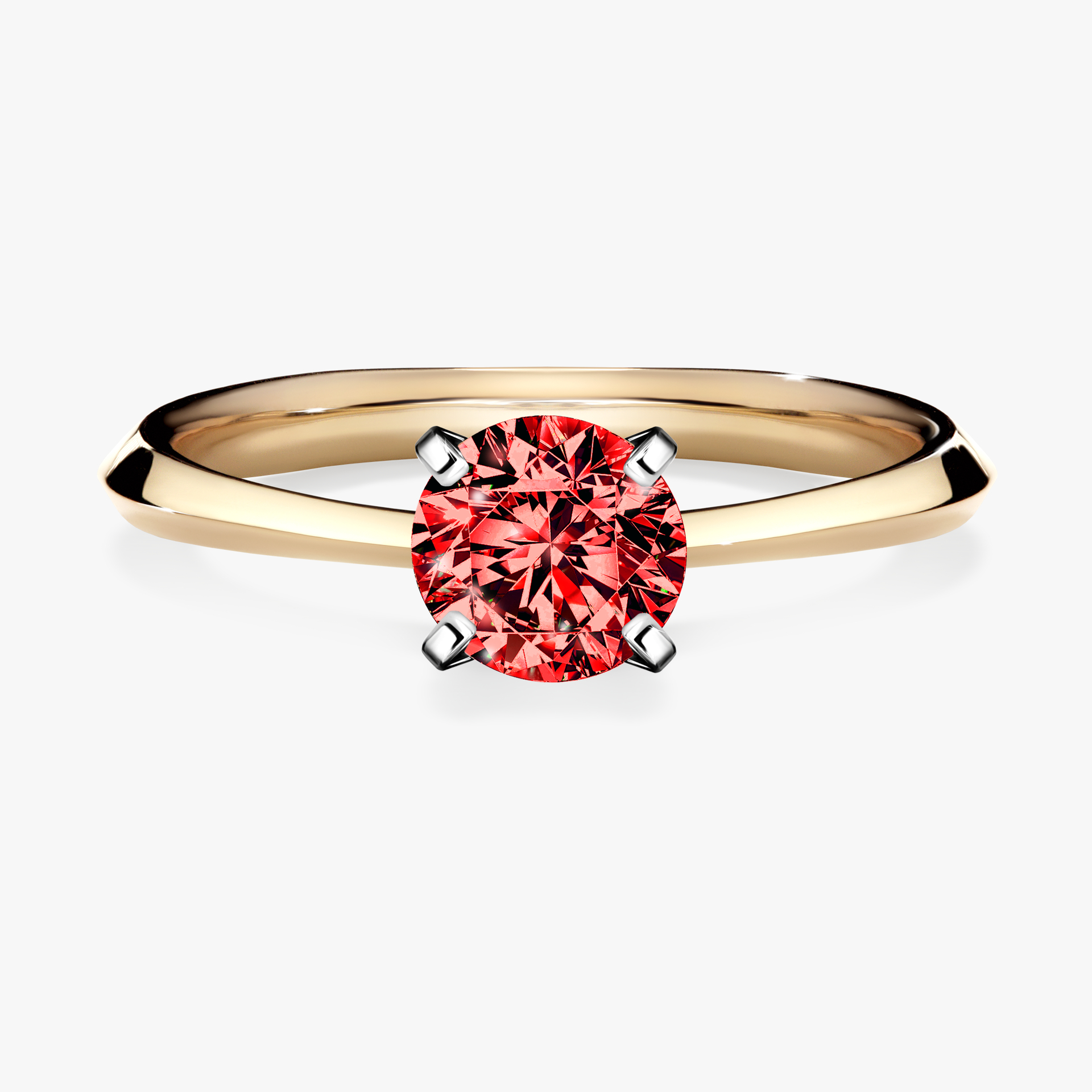 Pierścionek zaręczynowy My Angel z żółtego złota z czerwonym diamentem 0,80ct