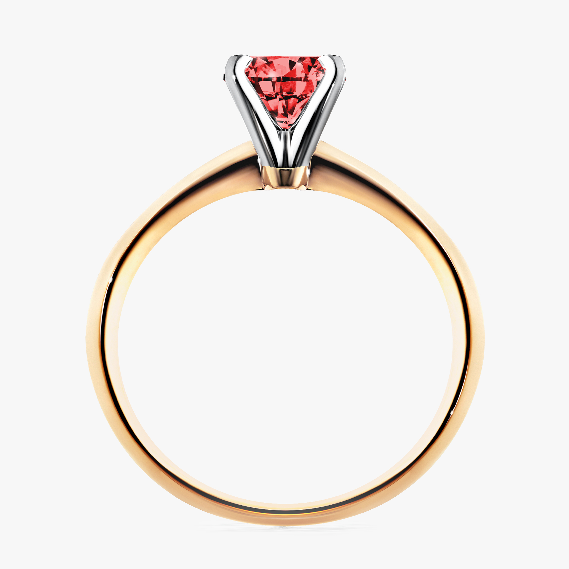 Pierścionek zaręczynowy My Angel z żółtego złota z czerwonym diamentem 0,80ct