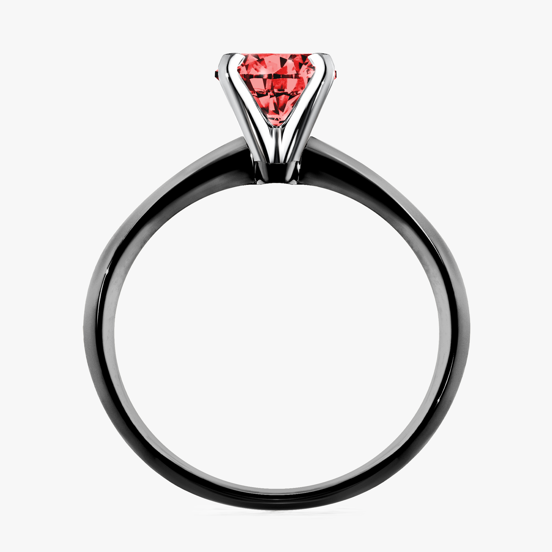 Pierścionek zaręczynowy My Angel z czarnego złota z czerwonym diamentem 1,00ct