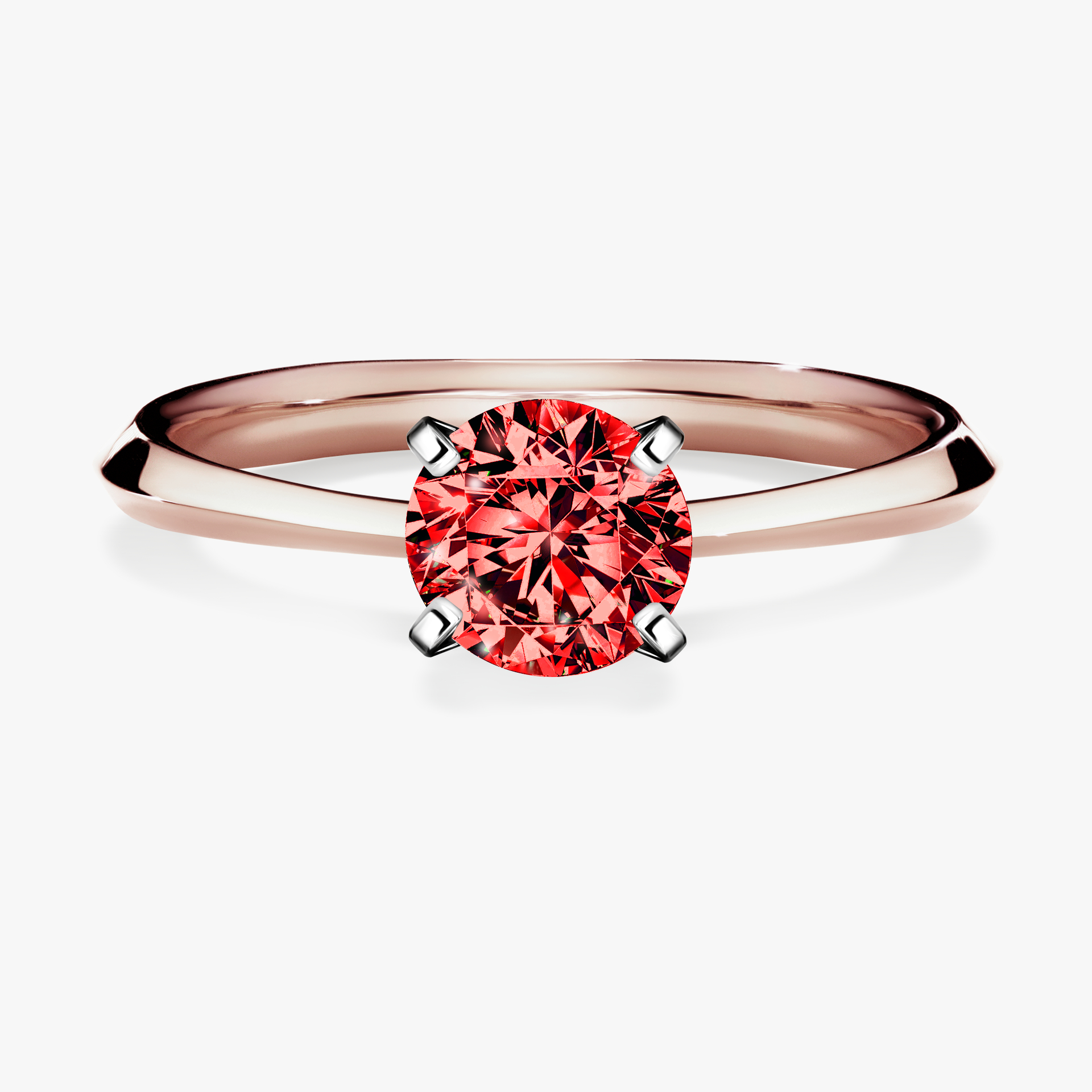Pierścionek zaręczynowy My Angel z różowego złota z czerwonym diamentem 1,00ct