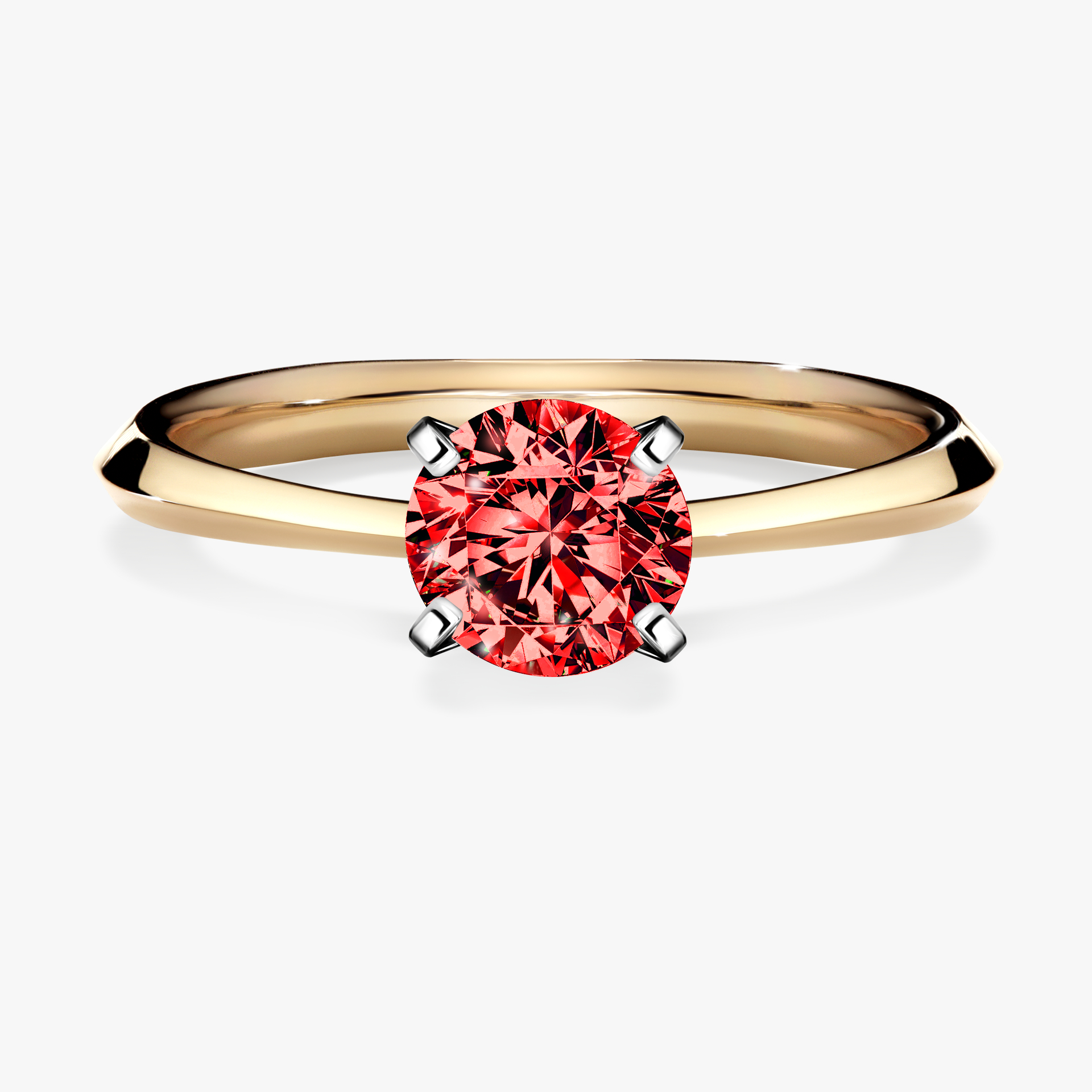 Pierścionek zaręczynowy My Angel z żółtego złota z czerwonym diamentem 1,00ct