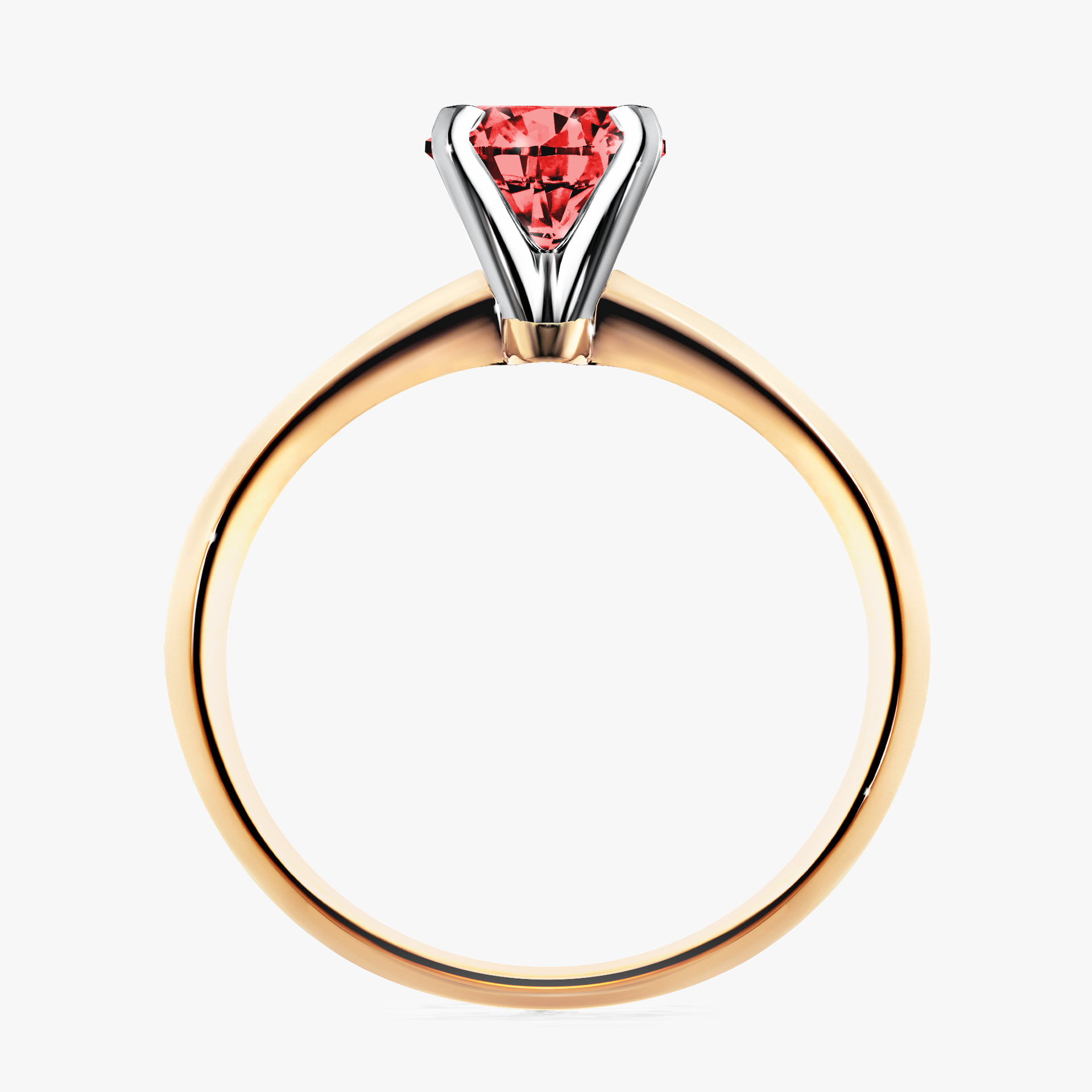 Pierścionek zaręczynowy My Angel z żółtego złota z czerwonym diamentem 1,00ct