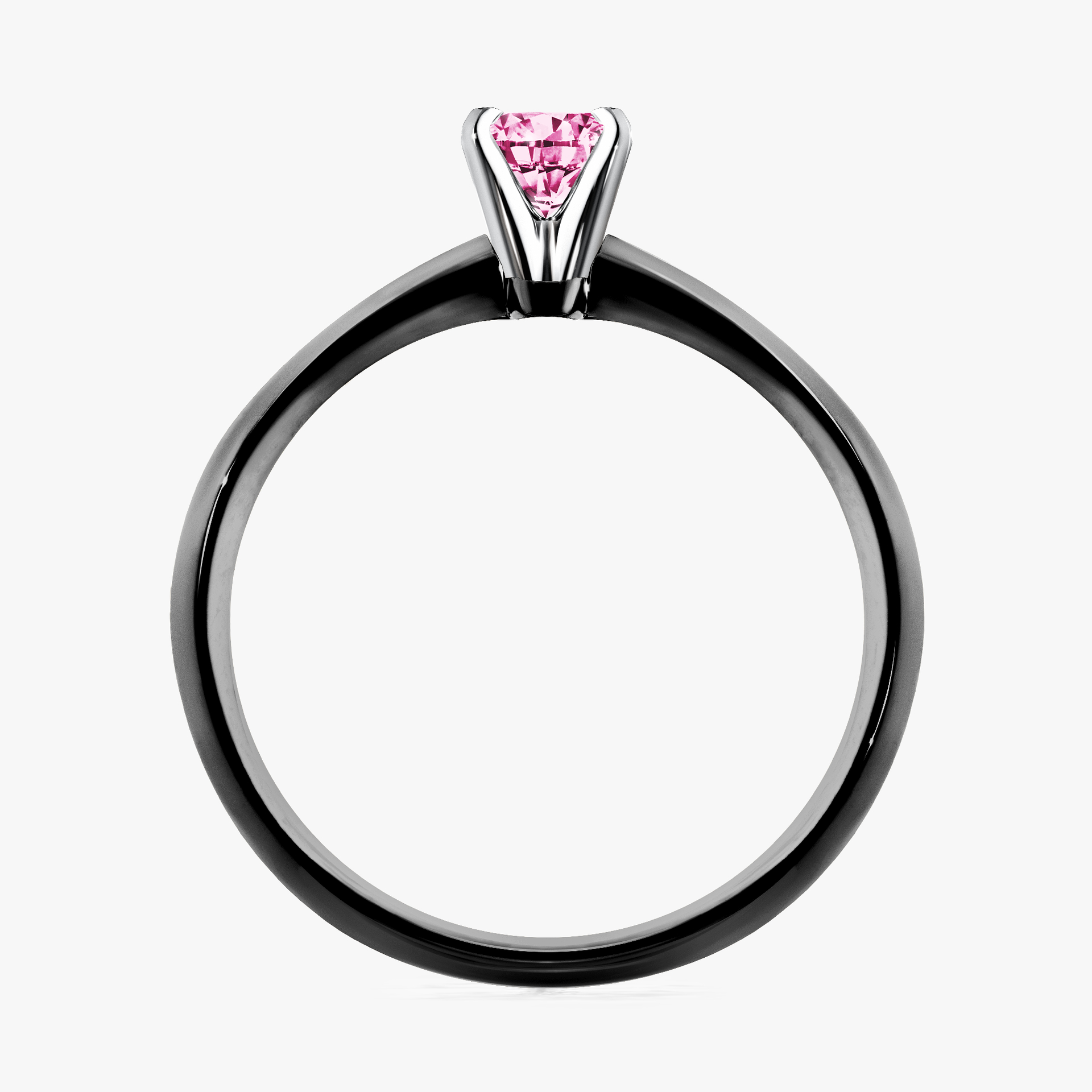 Pierścionek zaręczynowy My Angel z czarnego złota z różowym diamentem 0,17ct