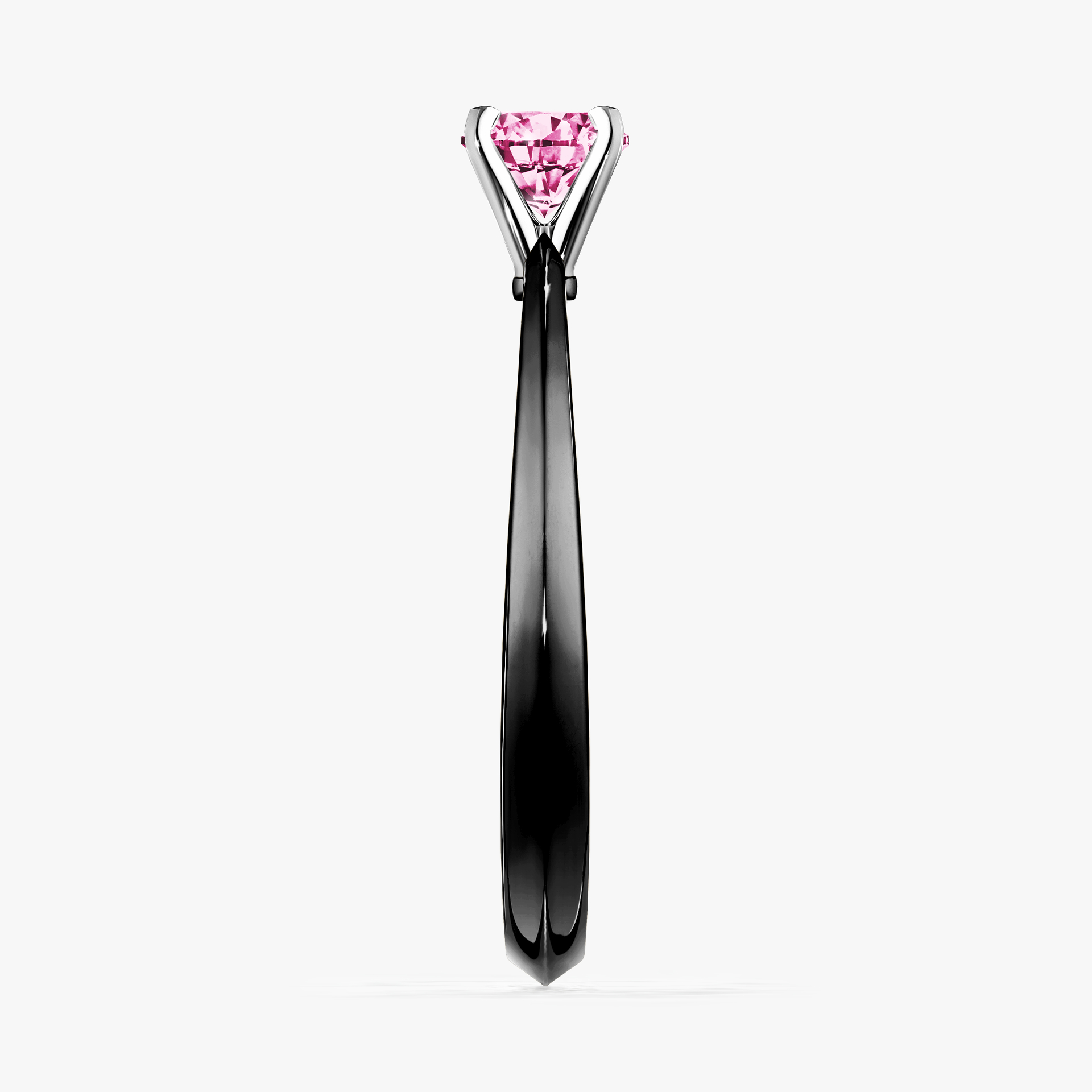 Pierścionek zaręczynowy My Angel z czarnego złota z różowym diamentem 0,17ct