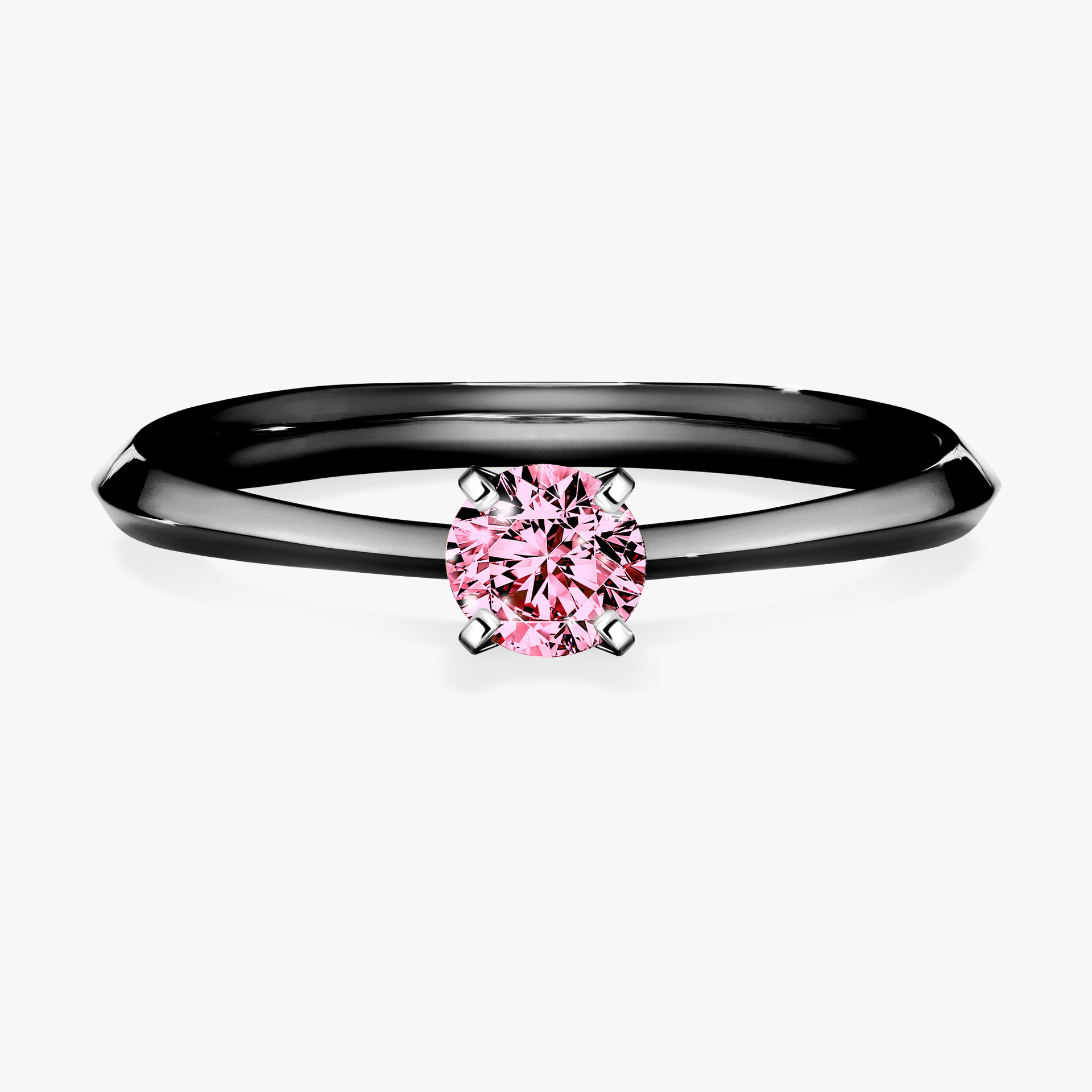 Pierścionek zaręczynowy My Angel z czarnego złota z różowym diamentem 0,25ct