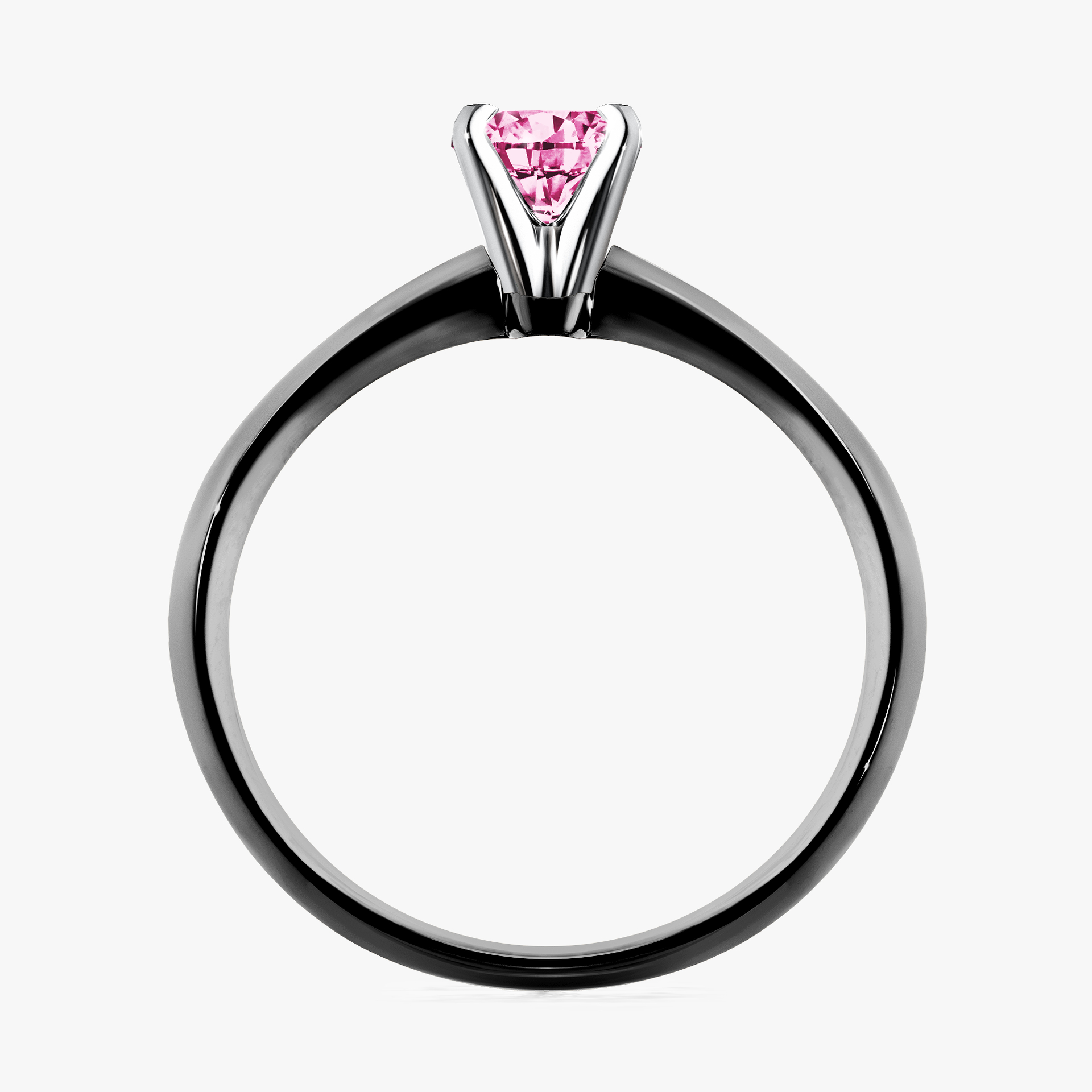 Pierścionek zaręczynowy My Angel z czarnego złota z różowym diamentem 0,25ct