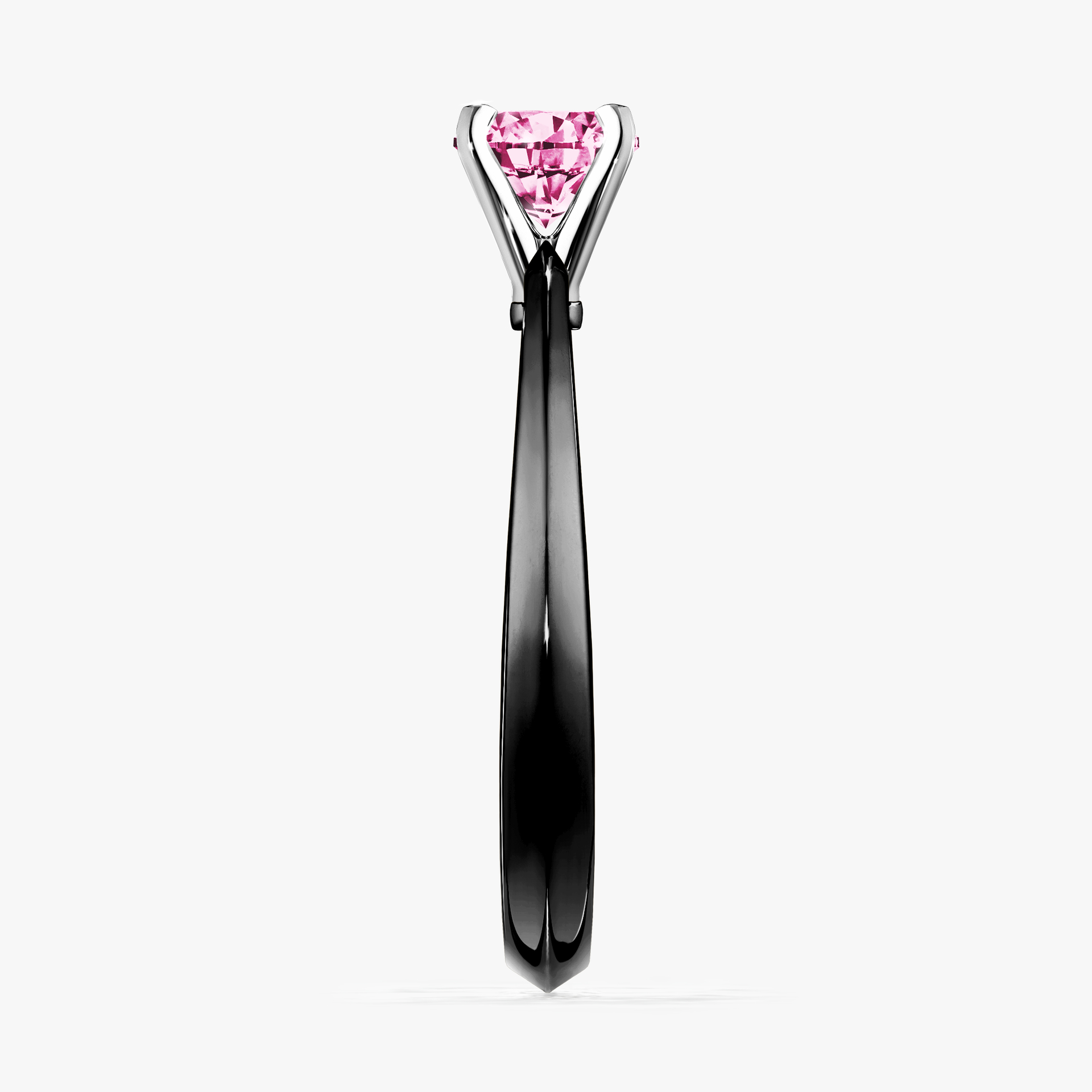 Pierścionek zaręczynowy My Angel z czarnego złota z różowym diamentem 0,25ct