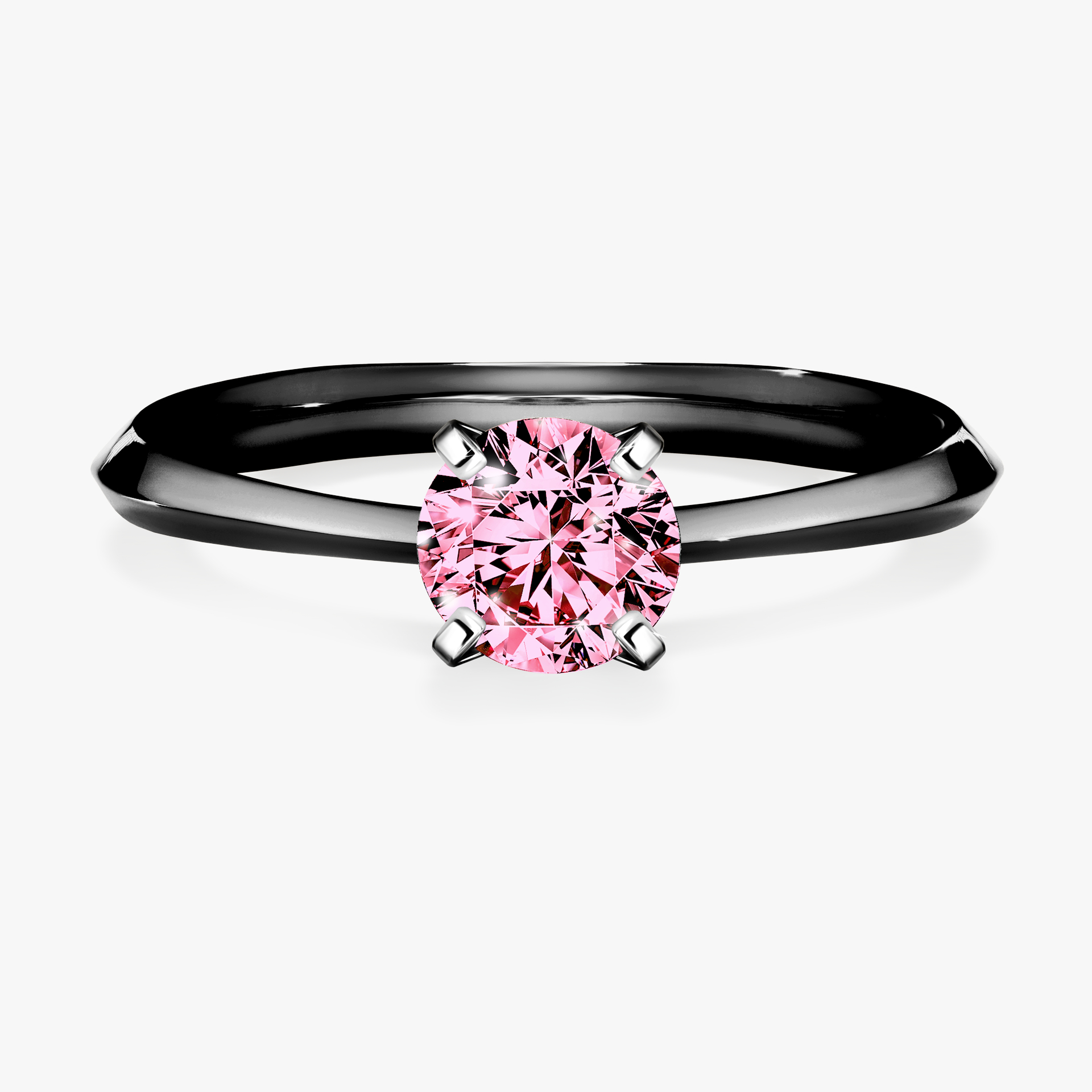 Pierścionek zaręczynowy My Angel z czarnego złota z różowym diamentem 0,50ct
